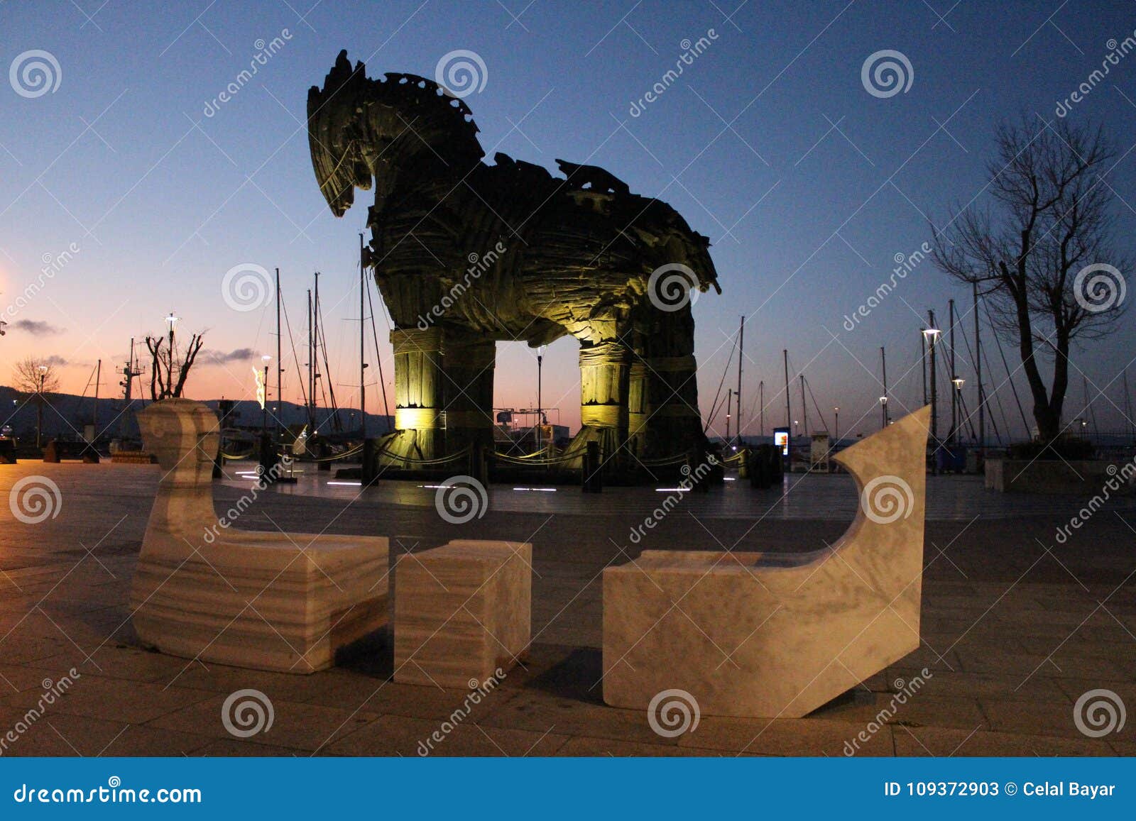 Canakkale, Turquia - 16 De Junho De 2019: Cavalo De Troia Foto