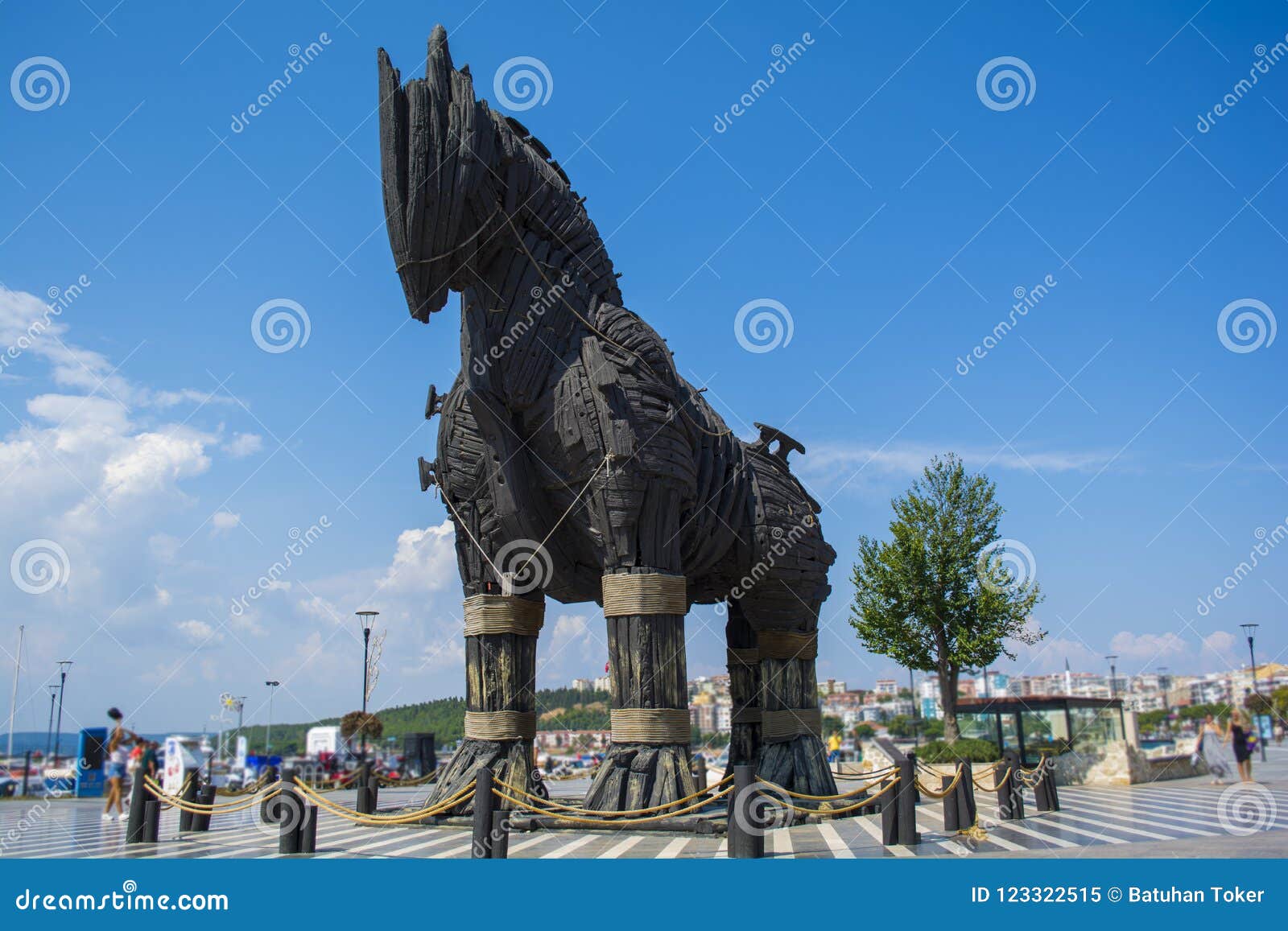 Cavalo Tróia Feito Para Filme Troy Canakkale fotos, imagens de