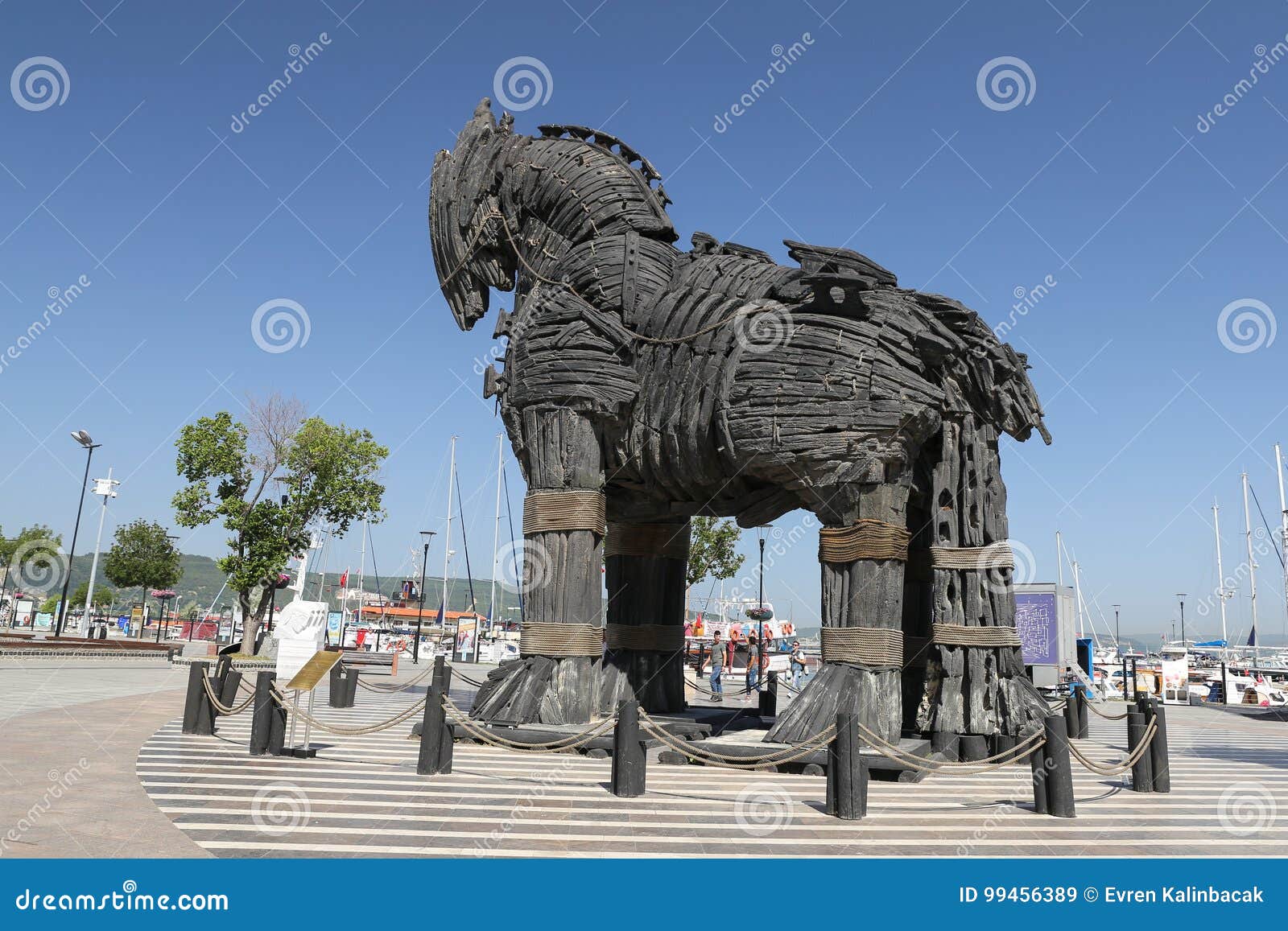 Monumento Do Cavalo De Troia Em Chanakkale Imagem de Stock