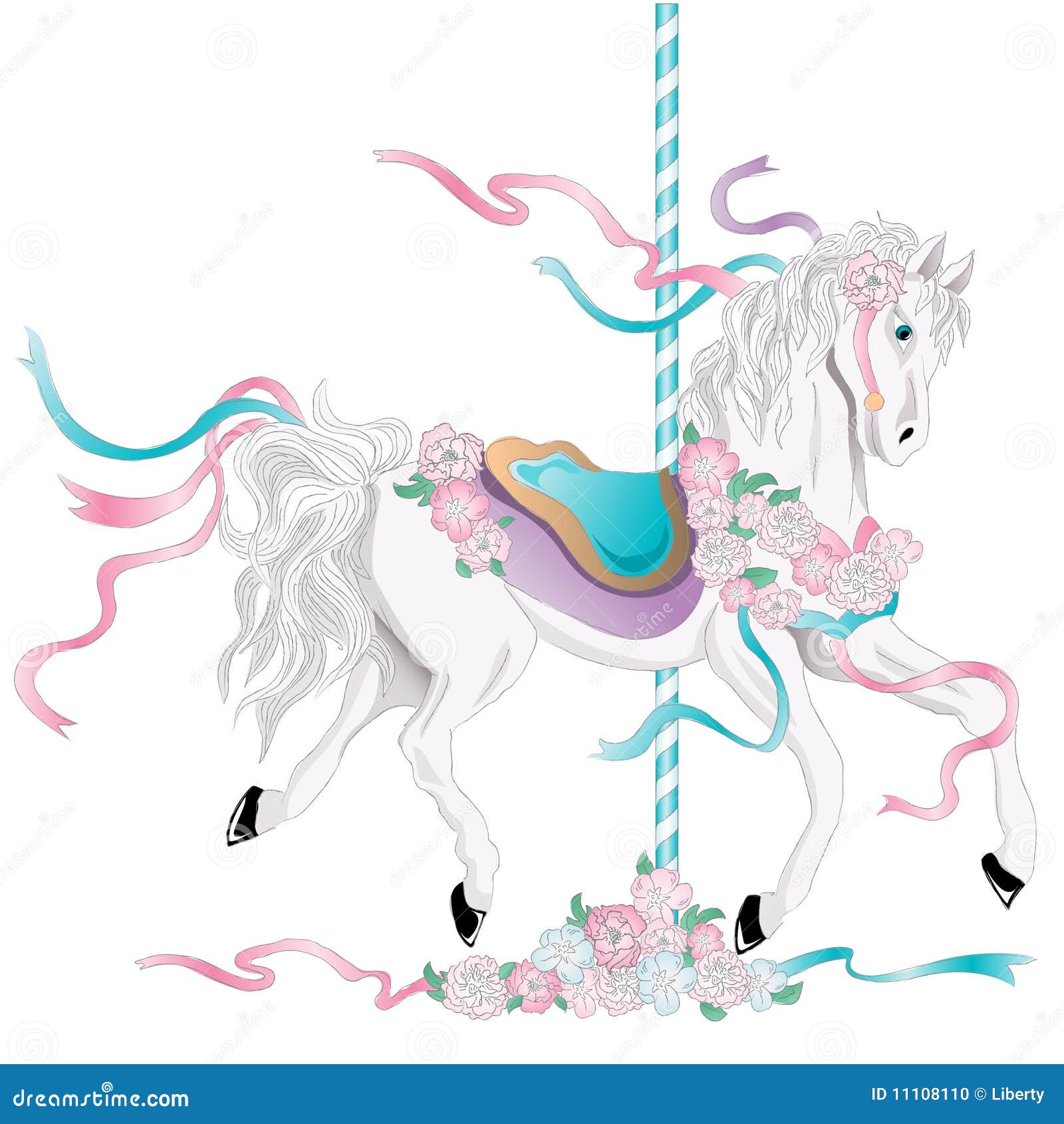 Cavalo de Carrossel ilustração do vetor. Ilustração de cartoon - 11108110, image size:1600x1690