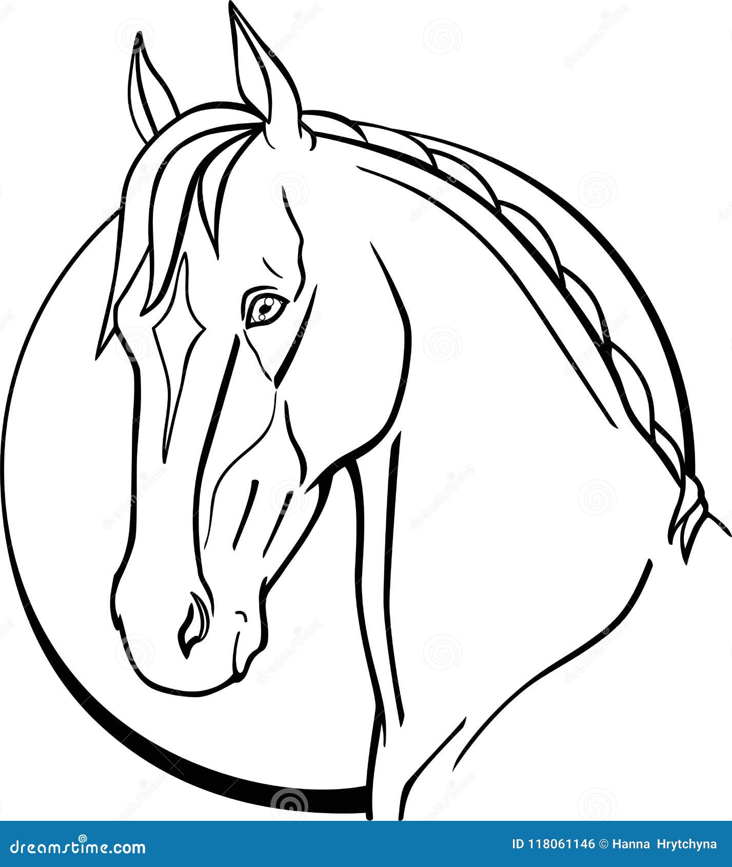 Desenho de Cabeça de cavalo para colorir