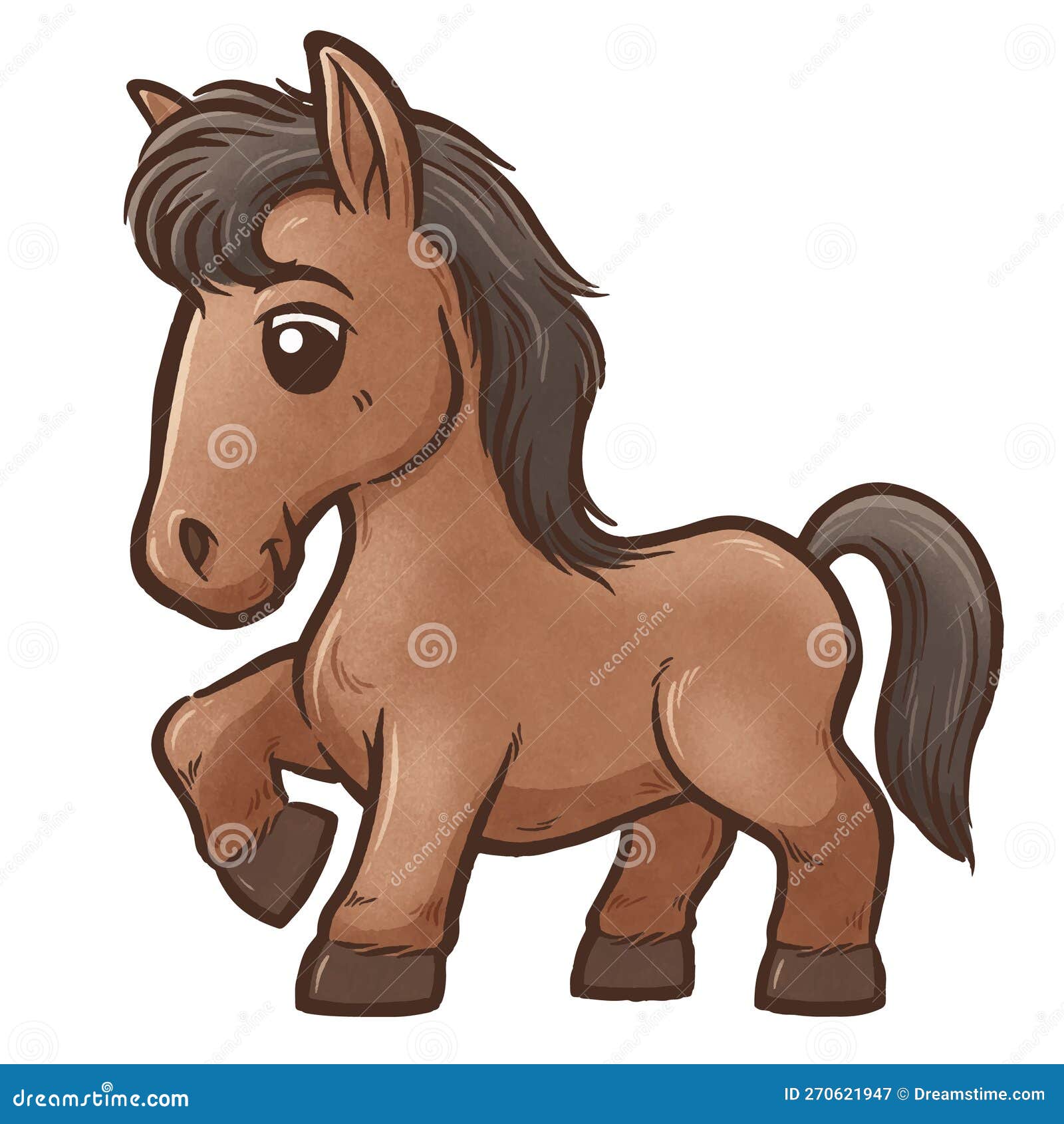 Desenho Dos Desenhos Animados Do Cavalo, Ilustração Do Vetor Cavalo Marrom  Pintado Bonito Engraçado Com Os Olhos Azuis Isolados N Ilustração do Vetor  - Ilustração de pintado, cartoon: 121143800