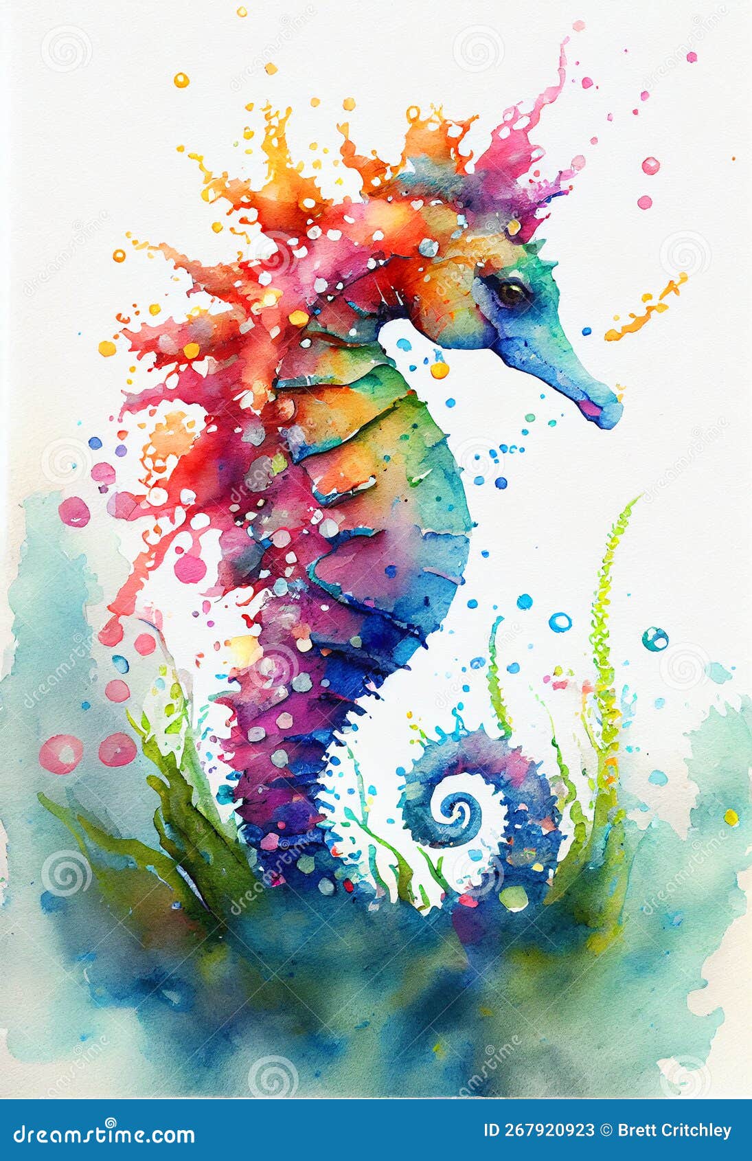 Desenho de Cavalo marinho pintado e colorido por Usuário não