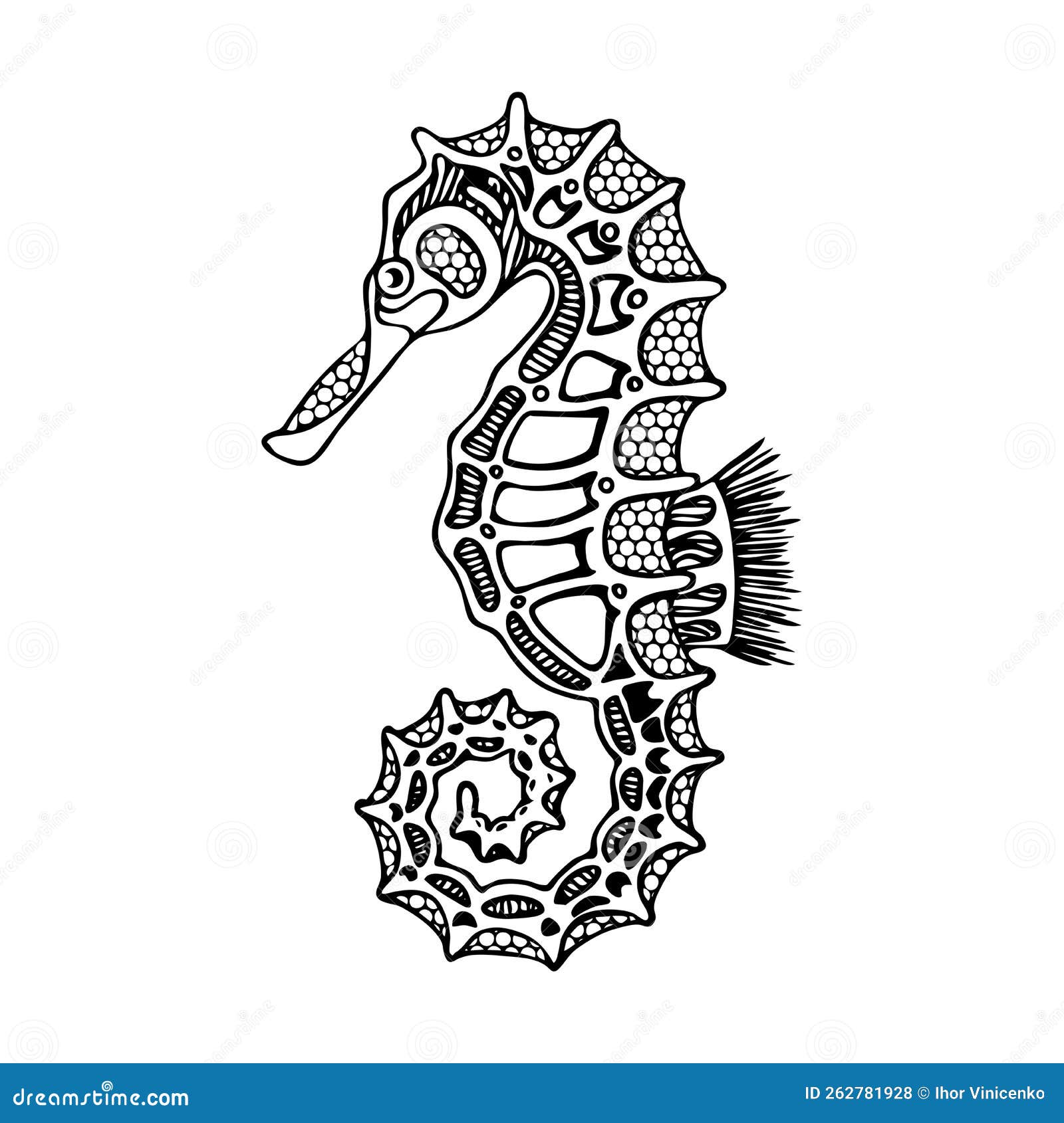 Etcetera - Cavalo marinho Desenho em pontilhismo feito com caneta