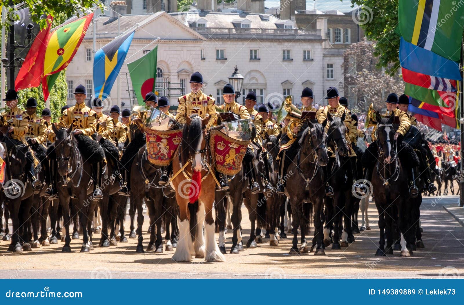 Fundo Rainhas Cavalo E Cavalaria Em Londres Inglaterra Cidade