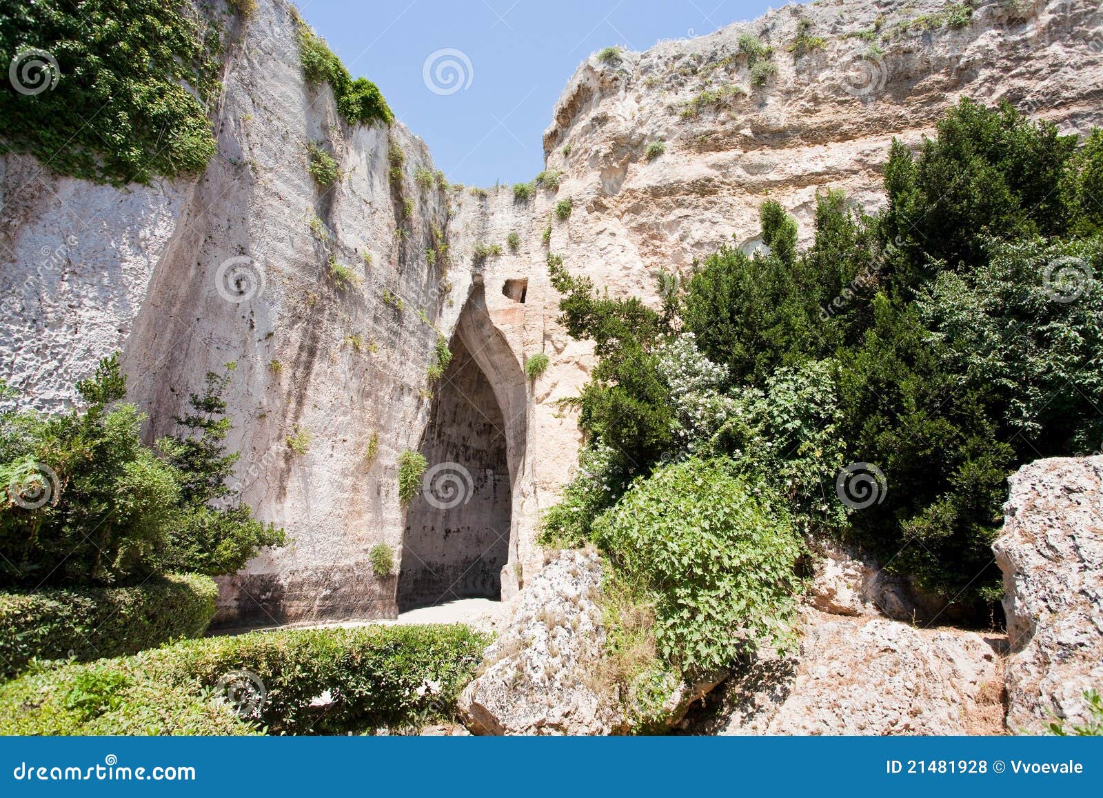 Cave Ear of Dionysius in Syracuse, Italy Stock Photo Image of