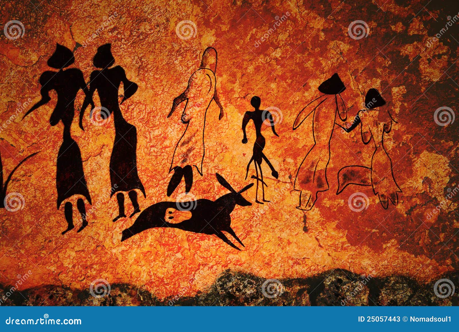 cave painting of primitive commune