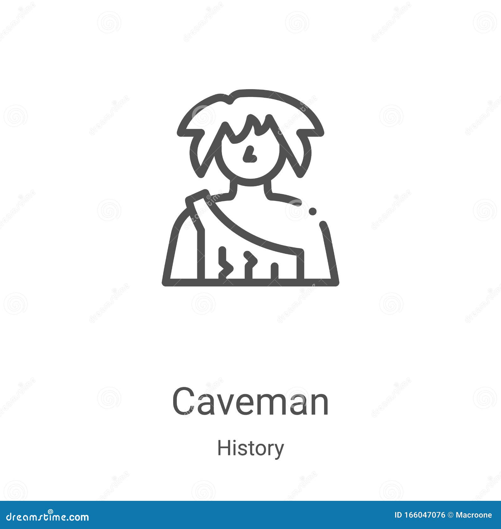caveman icon  from history collection. thin line caveman outline icon  . linear  for use on web and