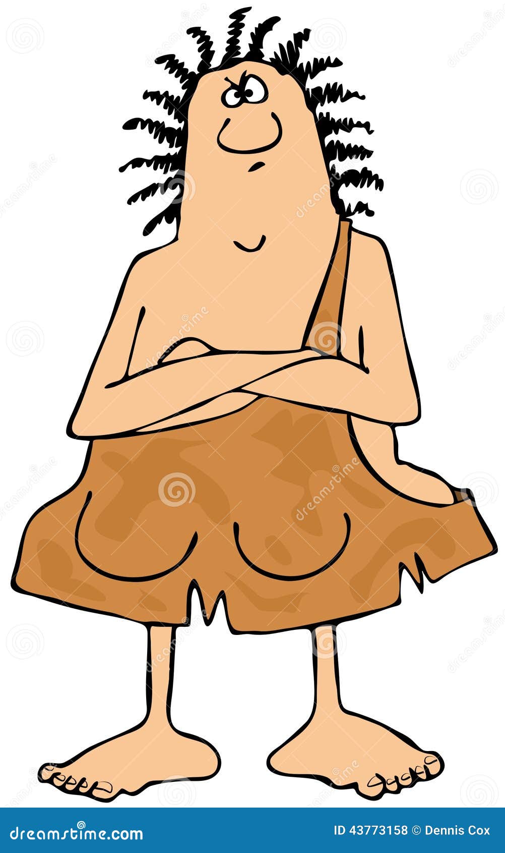 Cavewoman with saggy boobs stock illustration. Illustration of