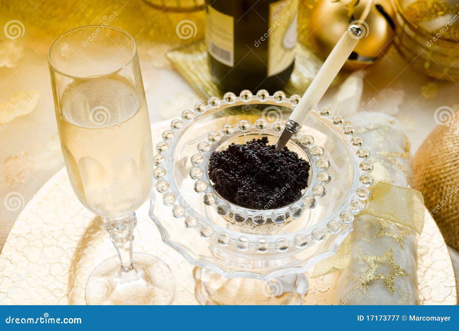 Caviar and champagne stock image. Image of champagne 17173777