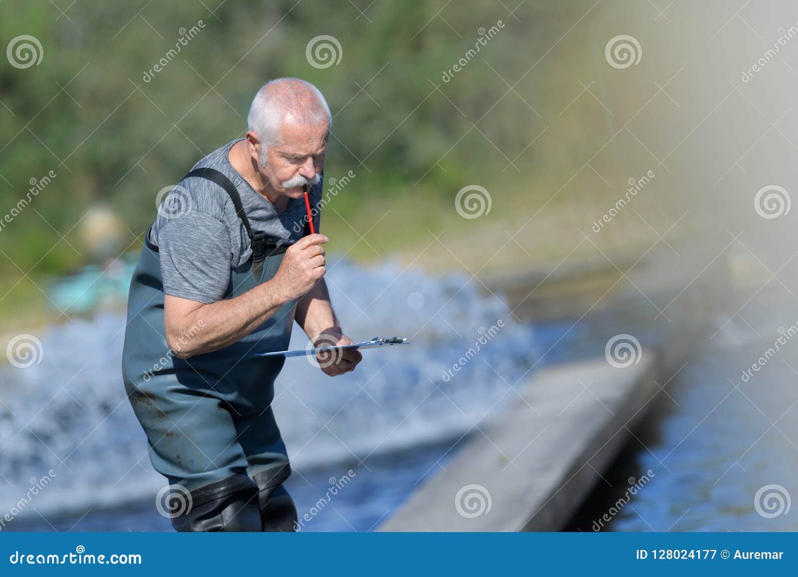 Caviar fish farm manager stock image. Image of farming 128024177