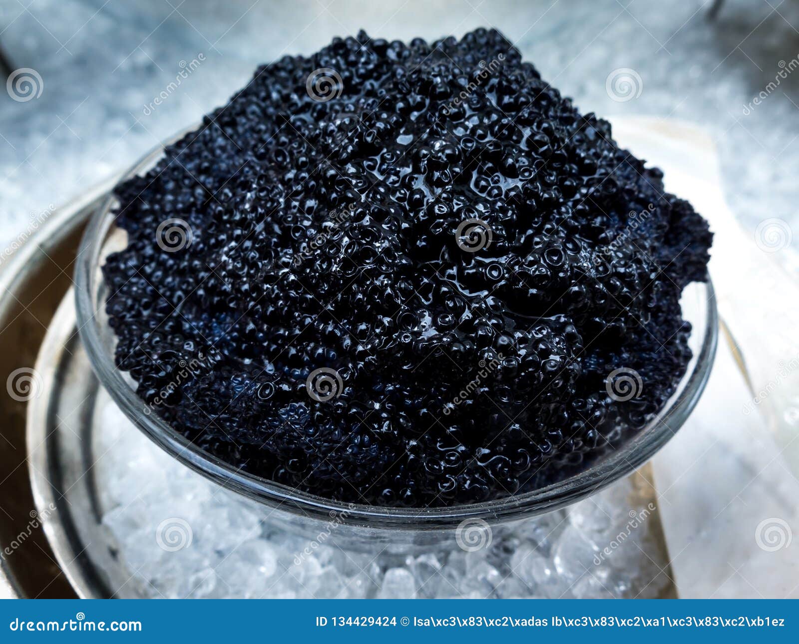 Caviar, Sturgeon Roe, Served in a Bowl Surrounded by Ice Stock Photo ...