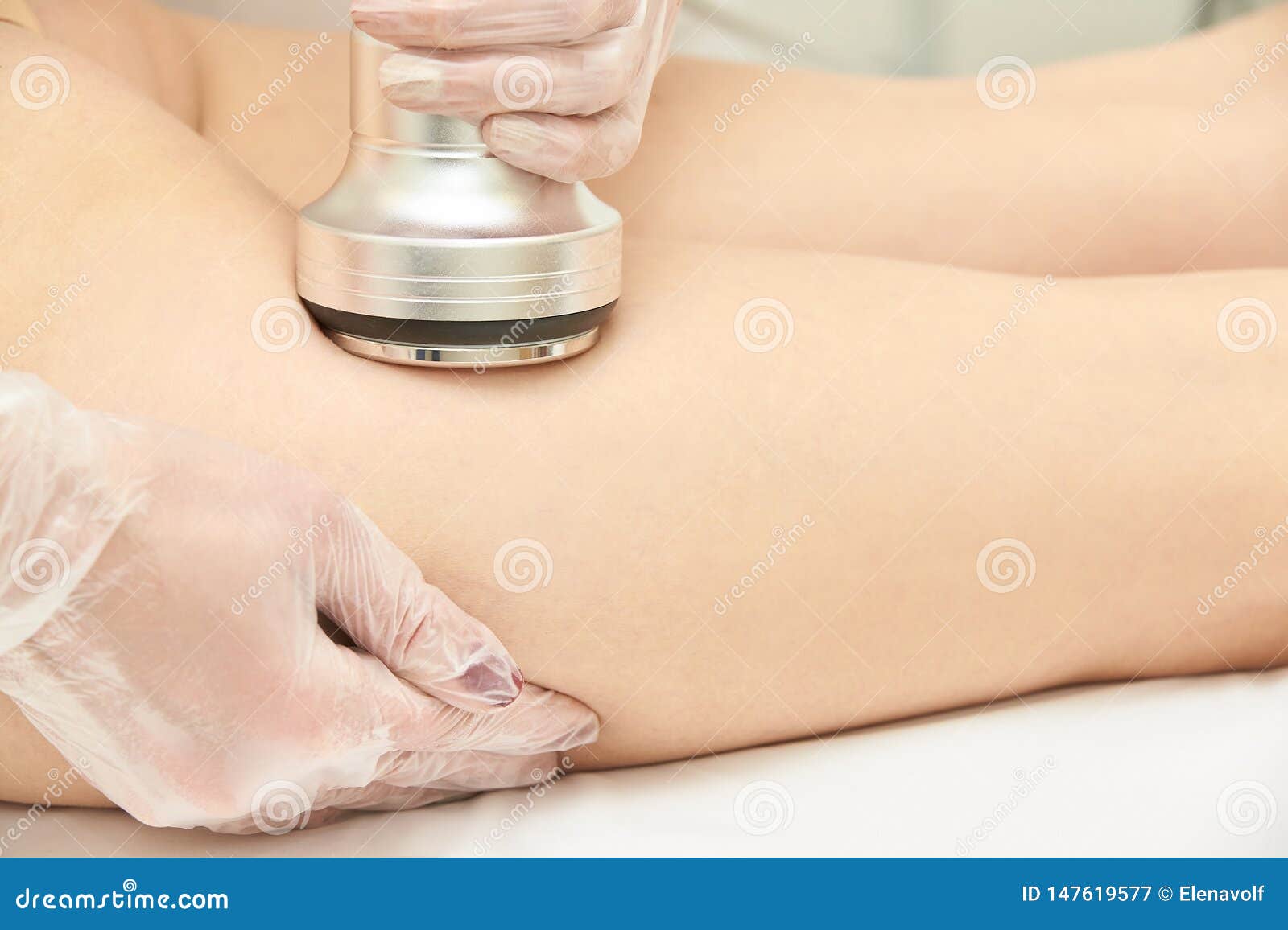 cavitation machine therapy. woman body lipo treatment. ultrasound salon device. radio frequency cosmetology procedure