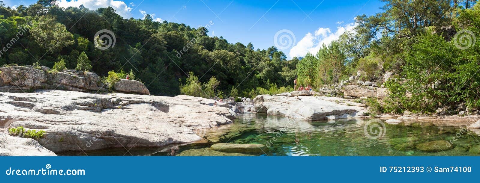 Cavu Natural Pool Near Tagliu Rossu and Sainte Lucie in Corsica Stock