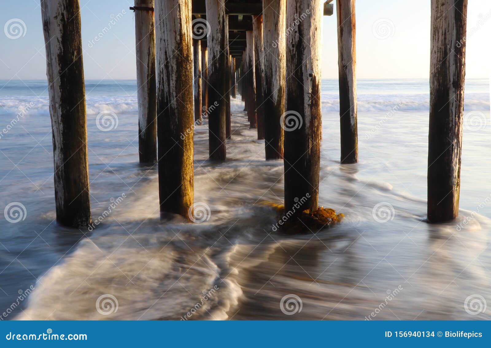 cayucos pier with waves, town of cayucos, central california, usa