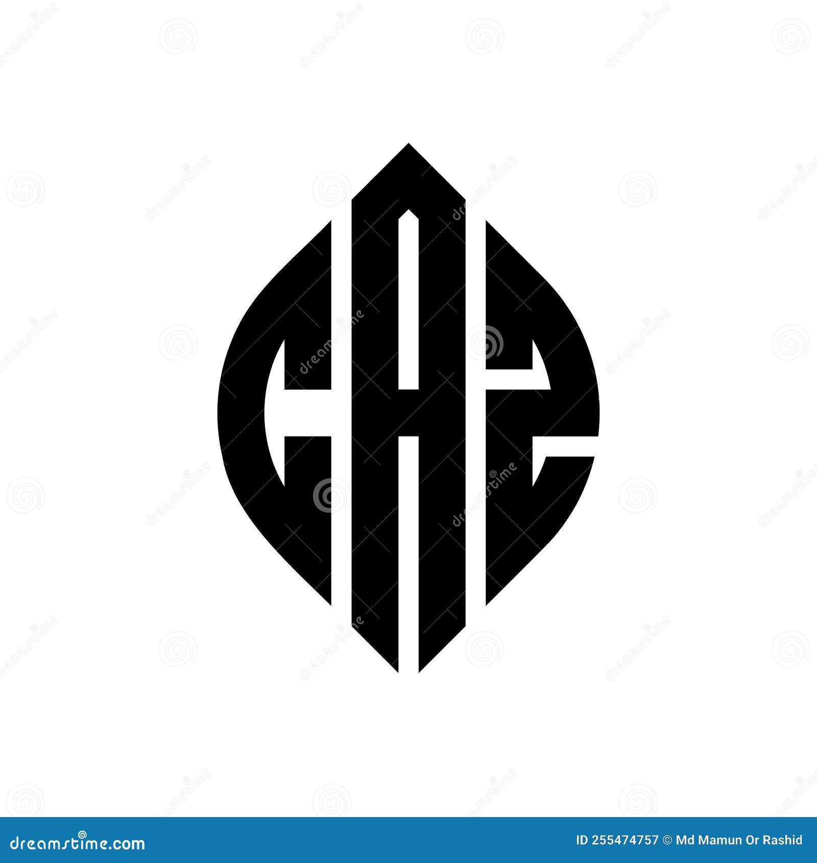 caz circle letter logo  with circle and ellipse . caz ellipse letters with typographic style. the three initials form a