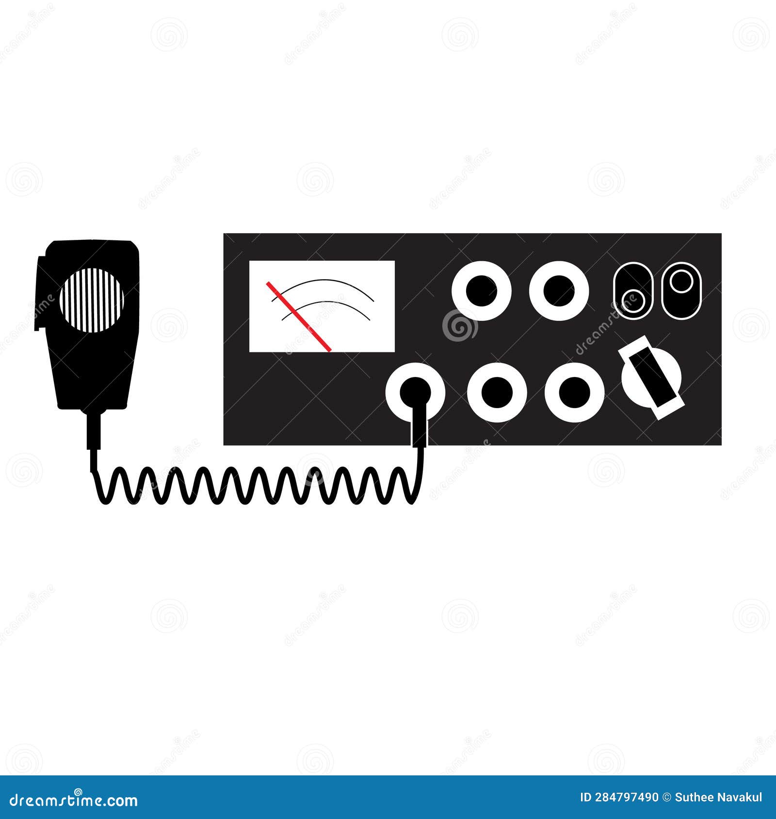 cb radios for truckers. walkie-talkie sign. car radio . flat style