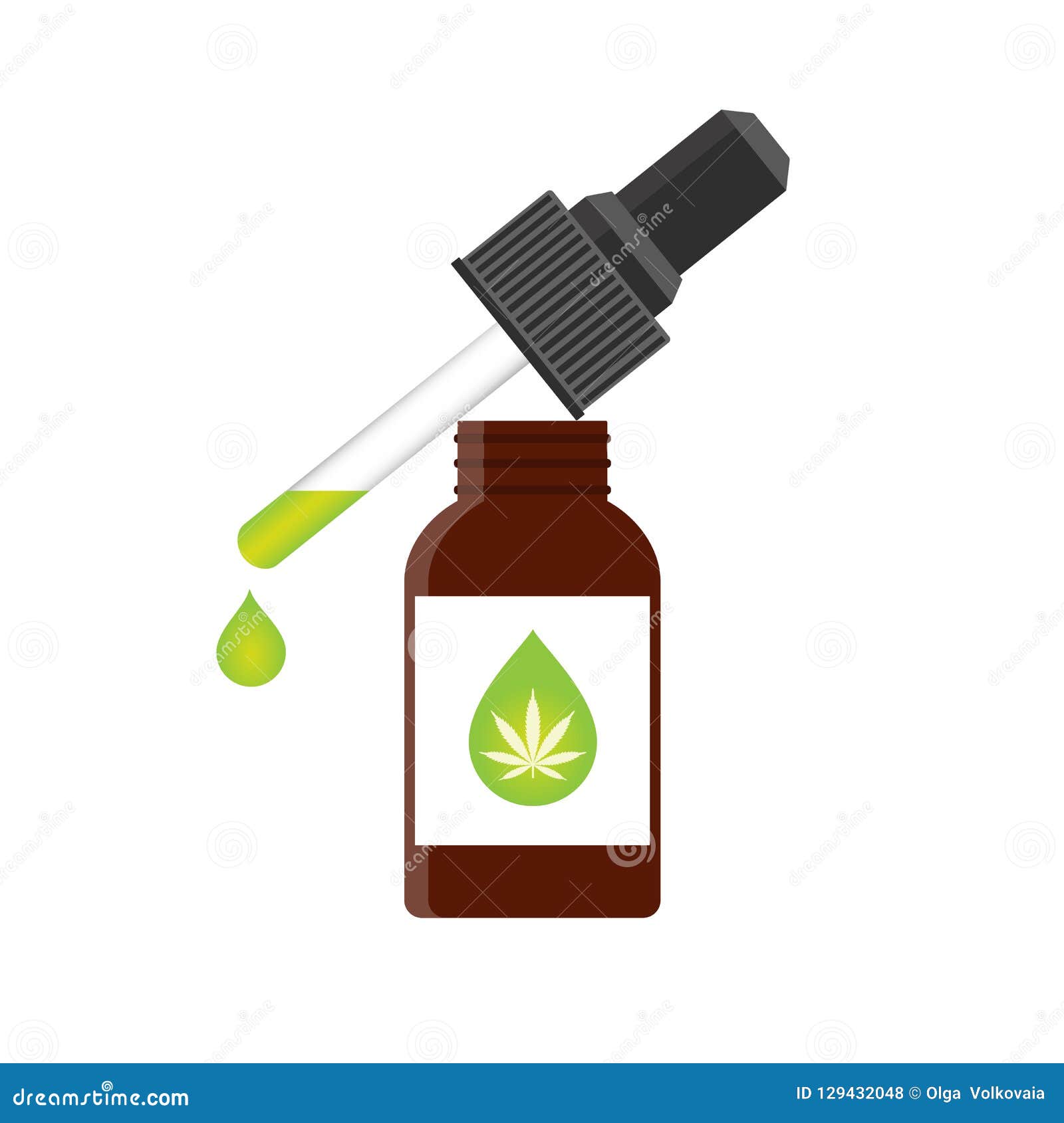 Download CBD oil hemp products stock vector. Illustration of cancer ...