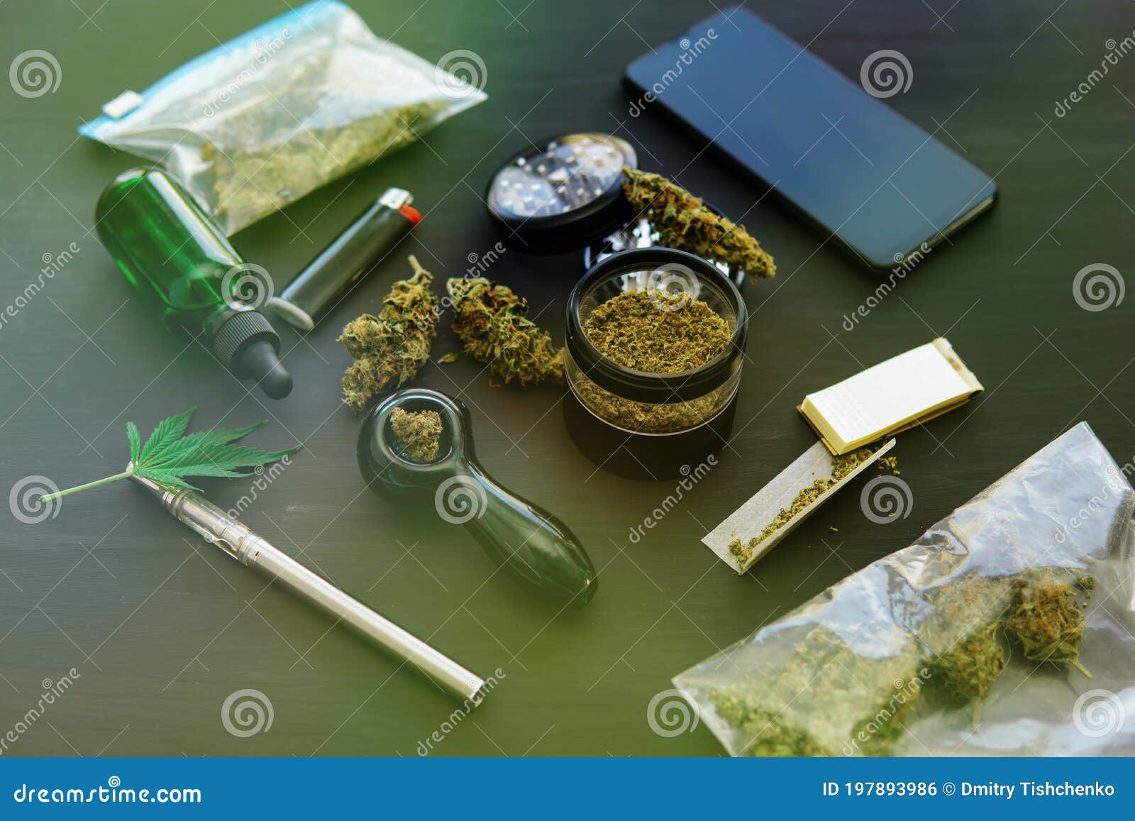 CBD and THC on Buds in Cannabis. Cannabis Stock Photo Image of