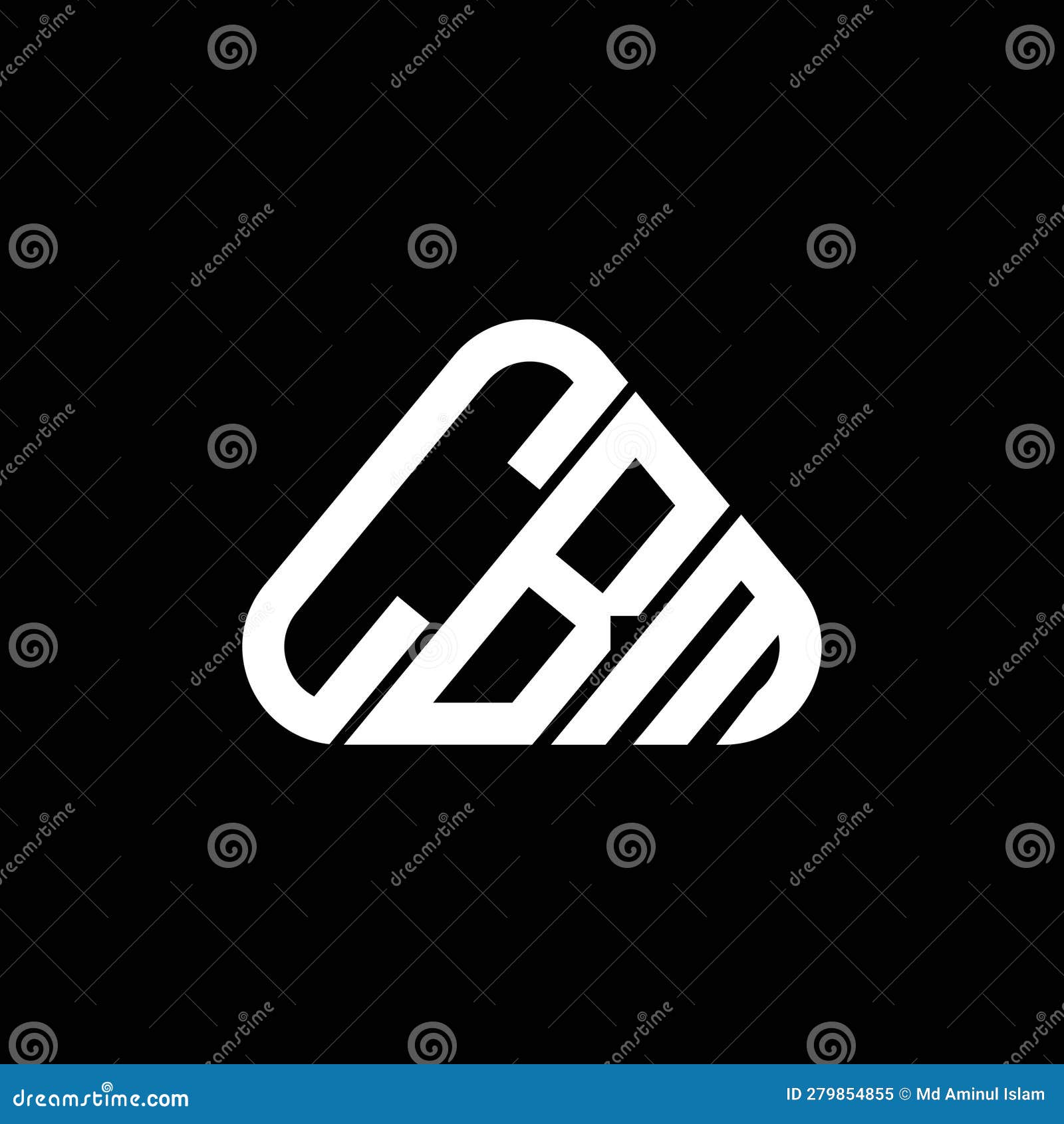 cbm letter logo creative  with  graphic, cbm simple and modern logo in round triangle 