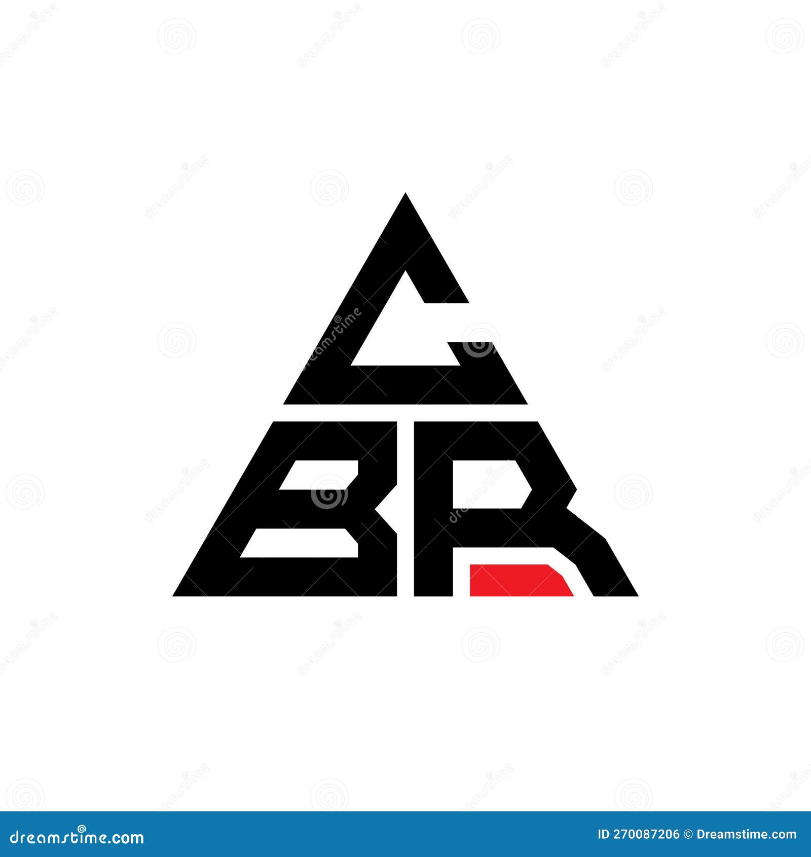 cbr triangle letter logo  with triangle . cbr triangle logo  monogram. cbr triangle  logo template with red