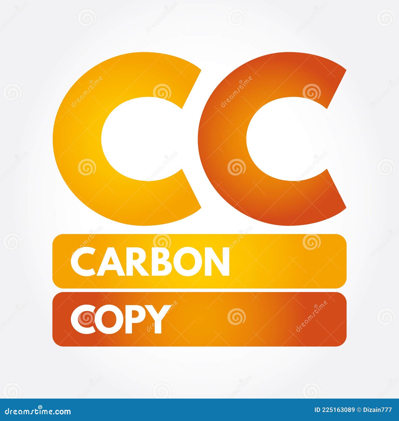 CC Carbon Copy Acronym, Concept Background Stock Illustration Illustration of online