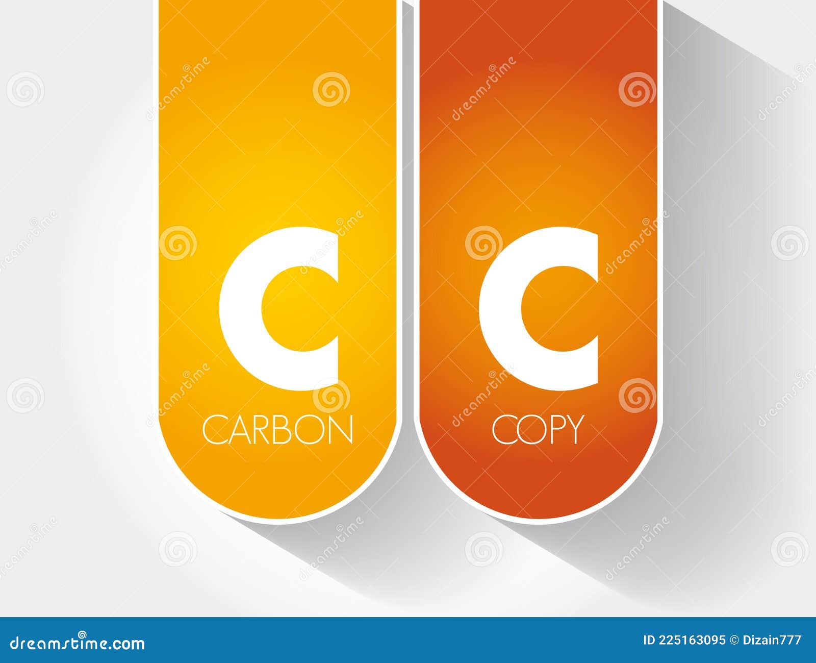 CC Carbon Copy Acronym, Concept Background Stock Illustration