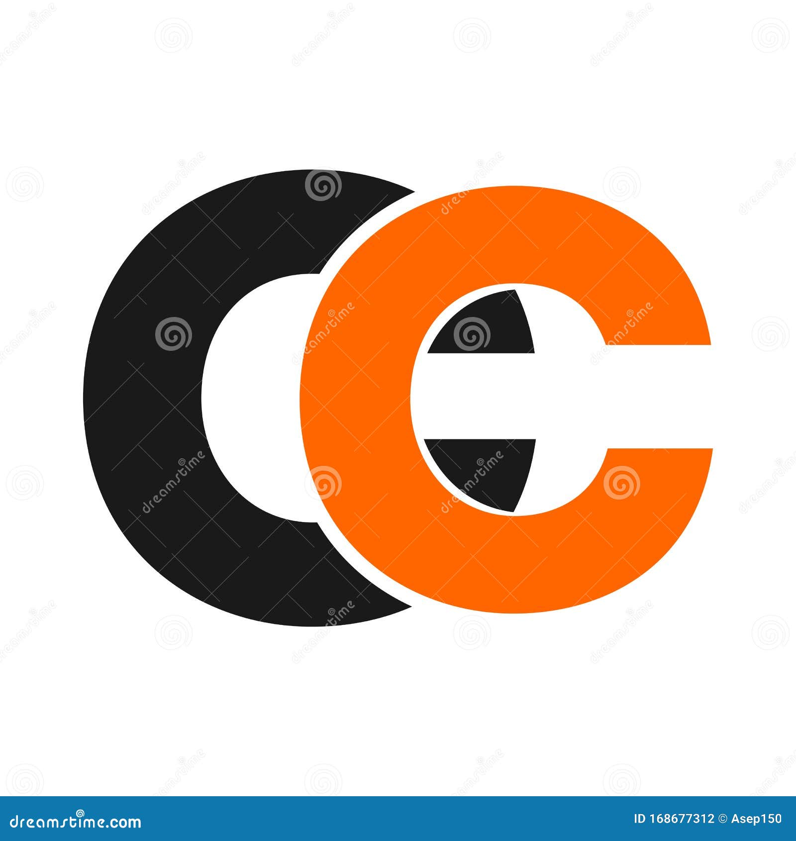 CC Initial Geometric Company Logo Stock Vector Illustration of icons