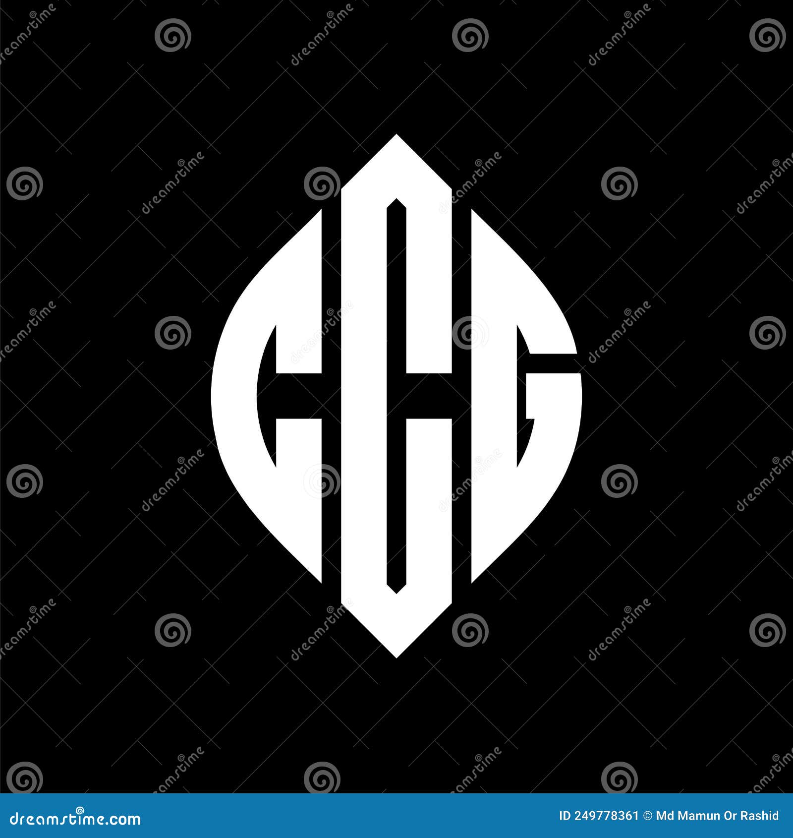 ccg circle letter logo  with circle and ellipse . ccg ellipse letters with typographic style. the three initials form a