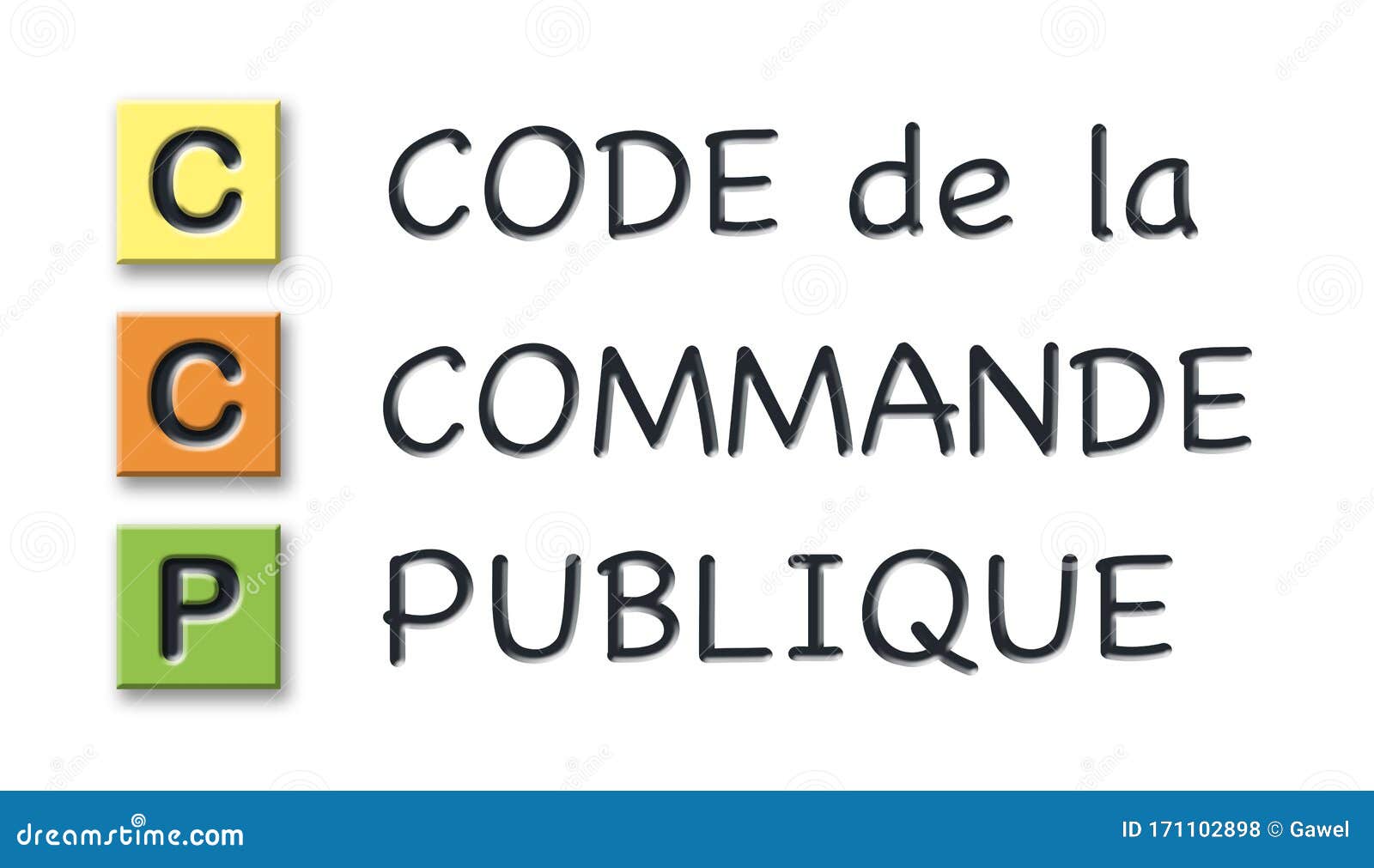 ccp initials in colored 3d cubes with meaning in french language