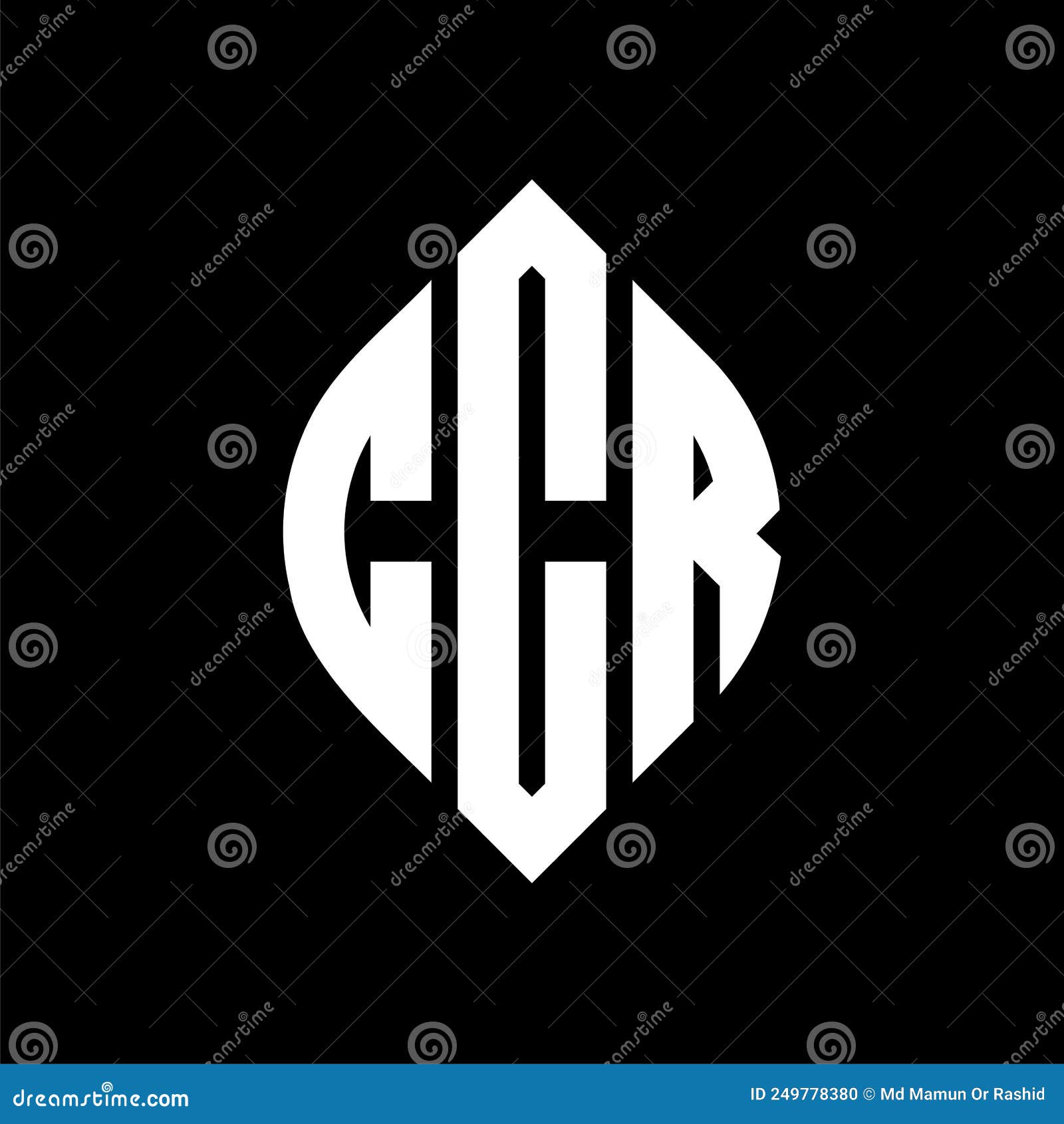ccr circle letter logo  with circle and ellipse . ccr ellipse letters with typographic style. the three initials form a