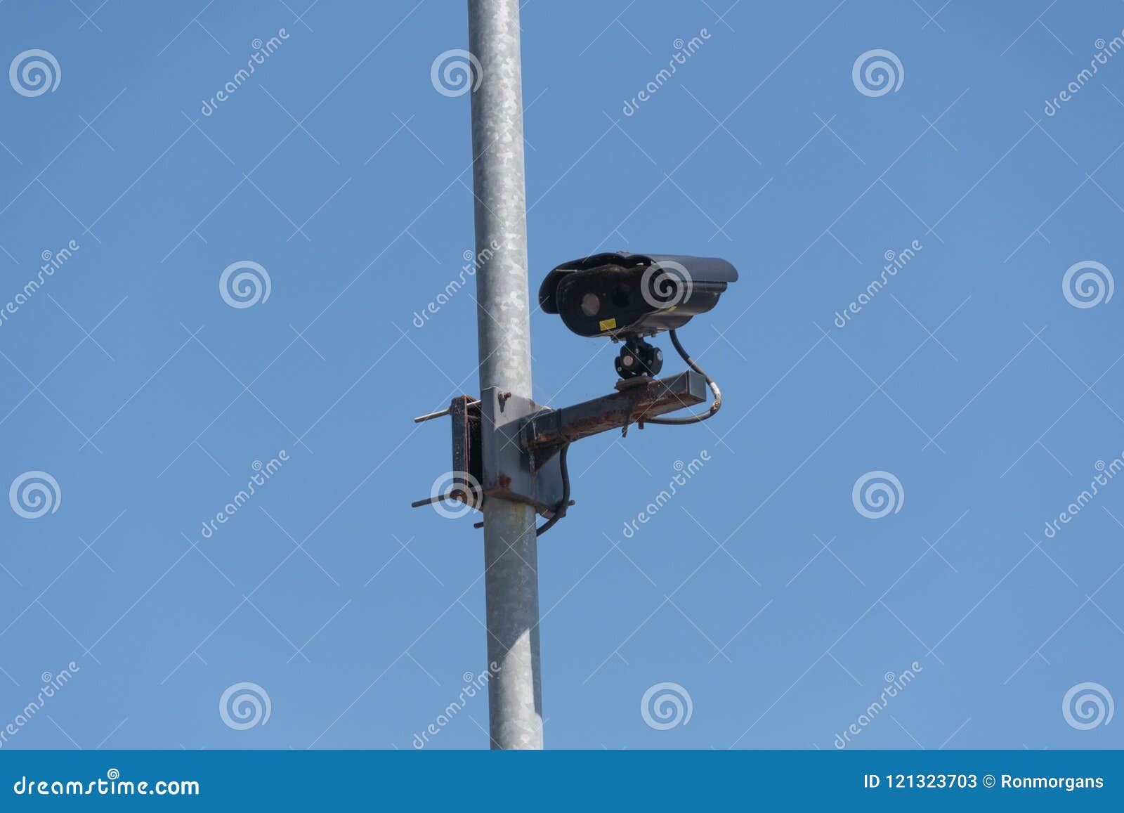 CCTV camera in a car park stock image. Image of security 121323703