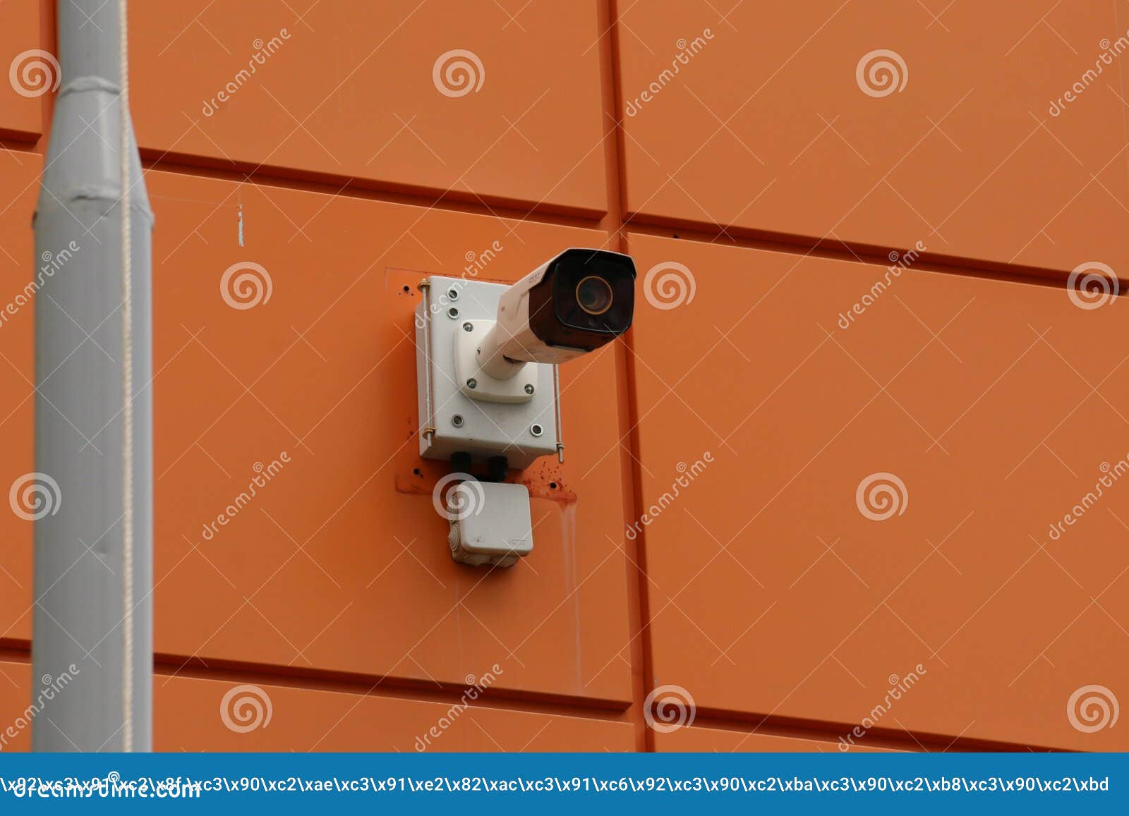 CCTV Camera Mounted on the Wall Stock Image Image of wall, building