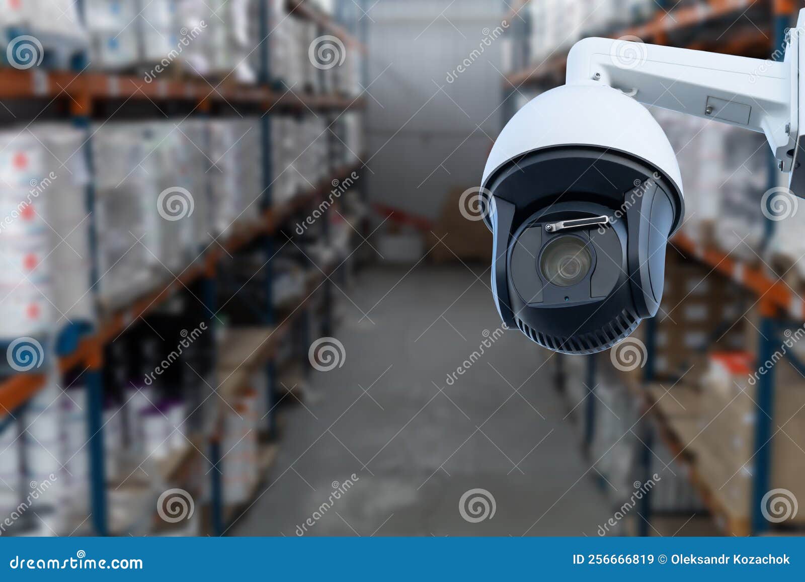 CCTV Camera Operating Inside Warehouse or Factory. Stock Image Image
