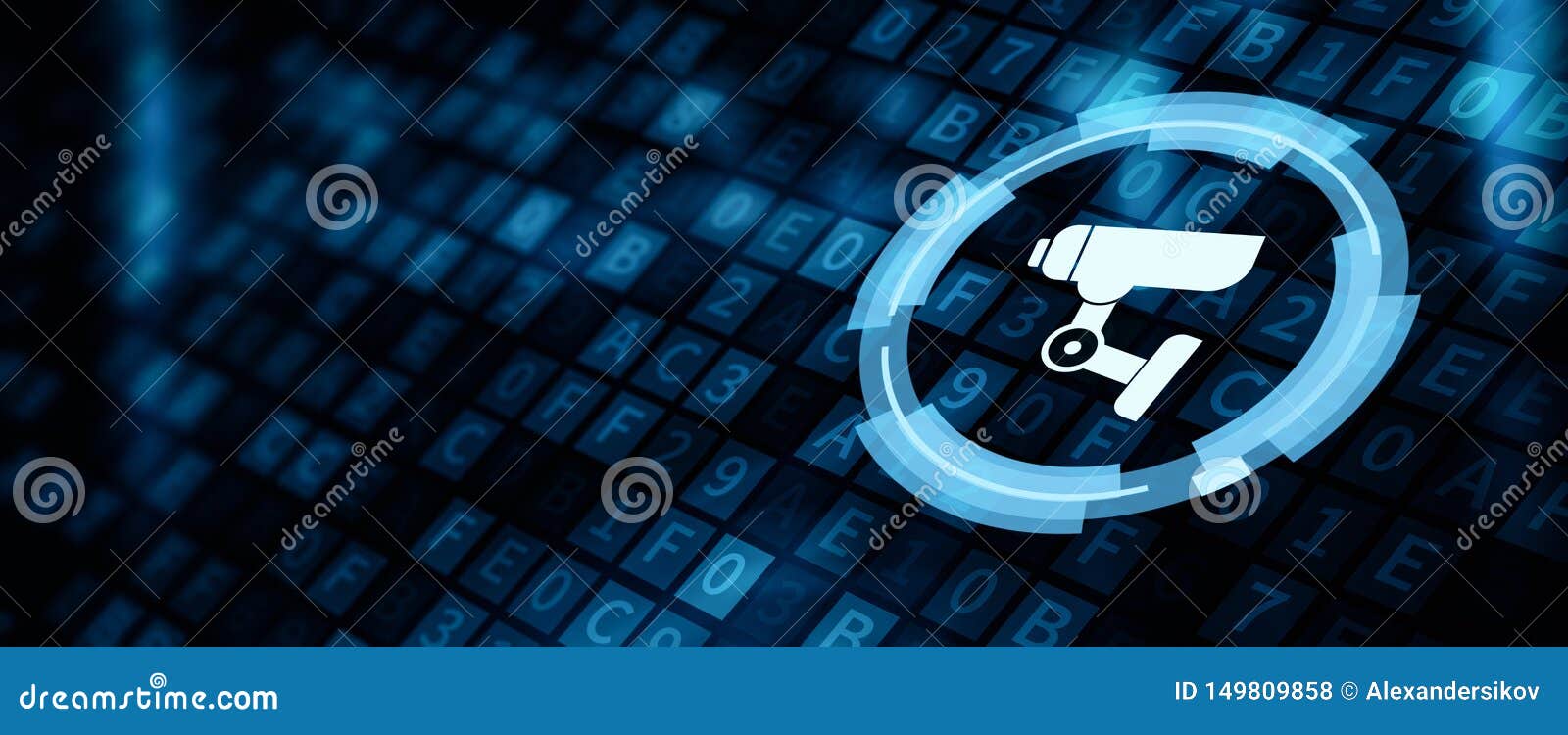 CCTV Camera Security System Safety 3D Rendering Stock Illustration