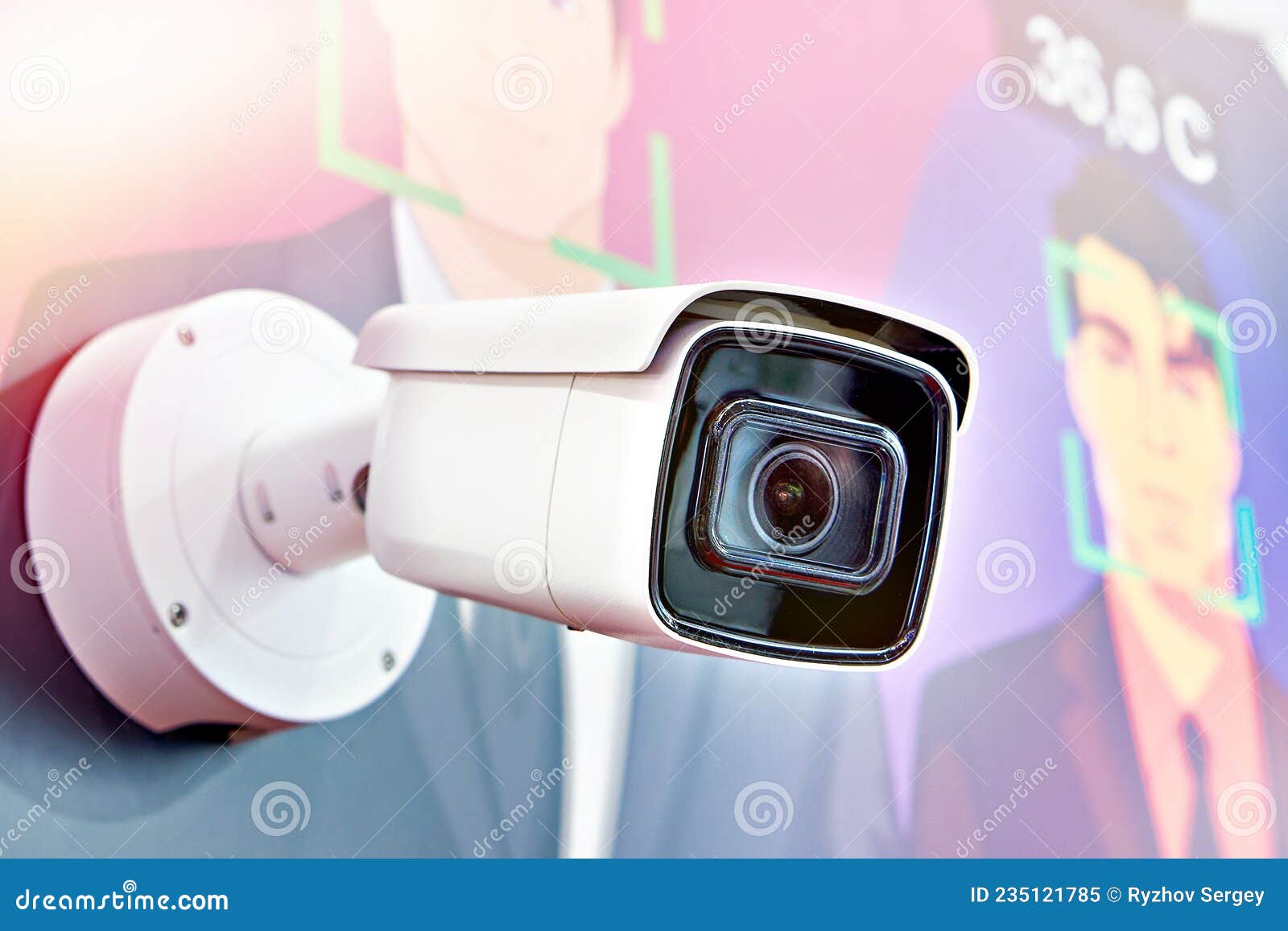 CCTV Camera with Measuring Temperature Editorial Image Image of lens