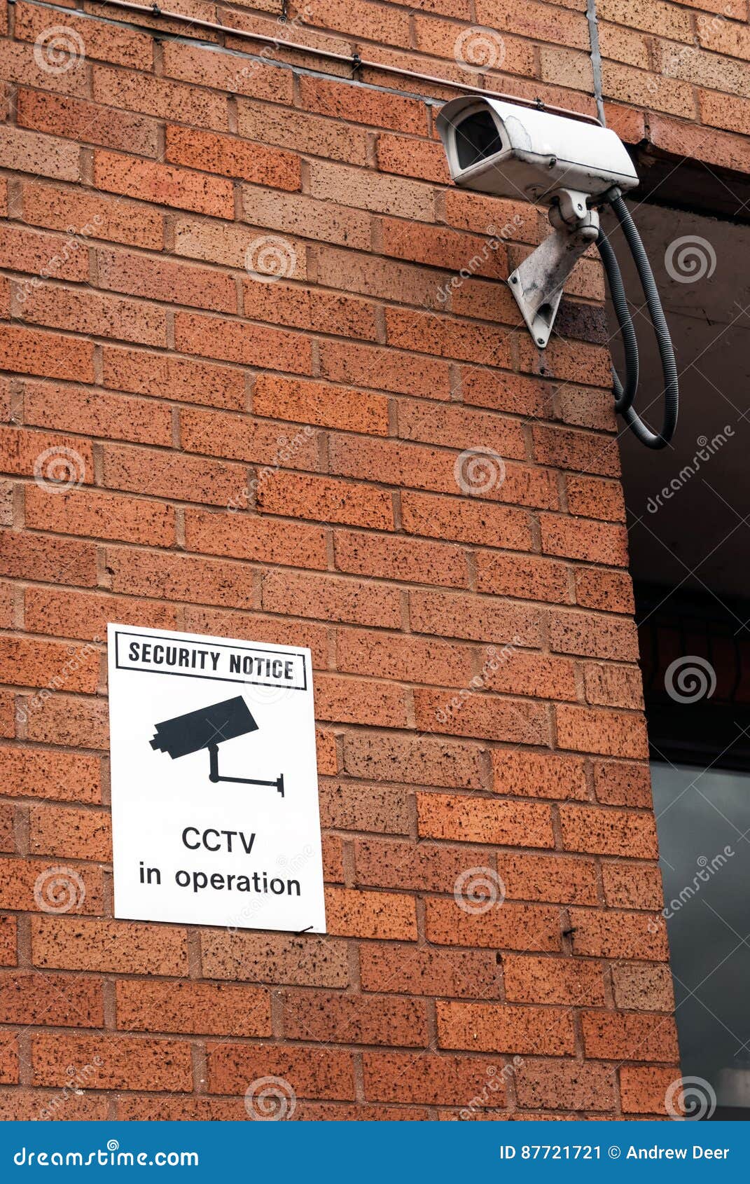CCTV Camera and Warning Notice Stock Image Image of warning, sign