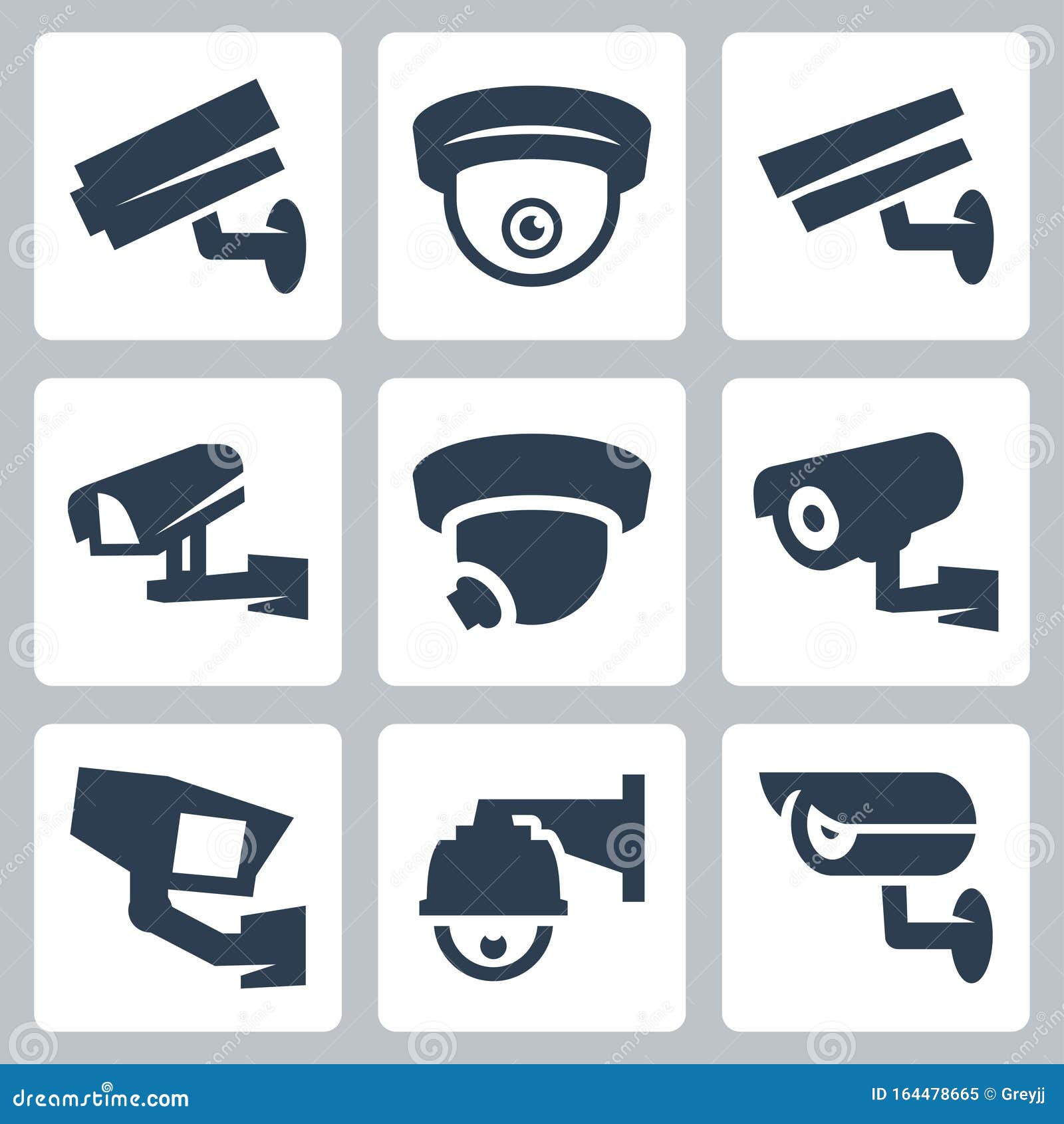 CCTV cameras icons set stock vector. Illustration of icon 164478665