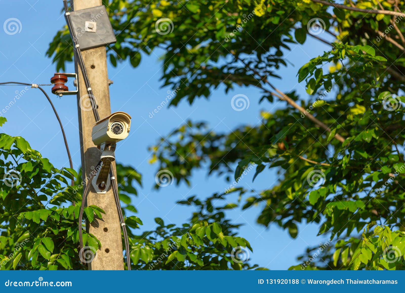 CCTV Installment on Public Electrical Pole Stock Photo Image of
