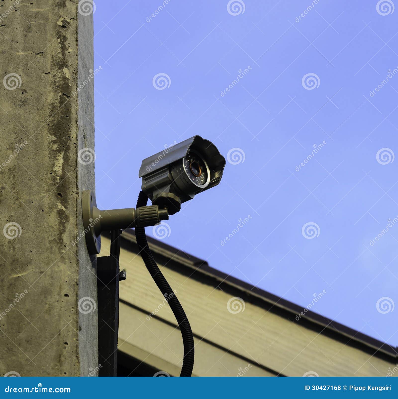Cctv on the roof stock photo. Image of watch, cctv, monitor 30427168