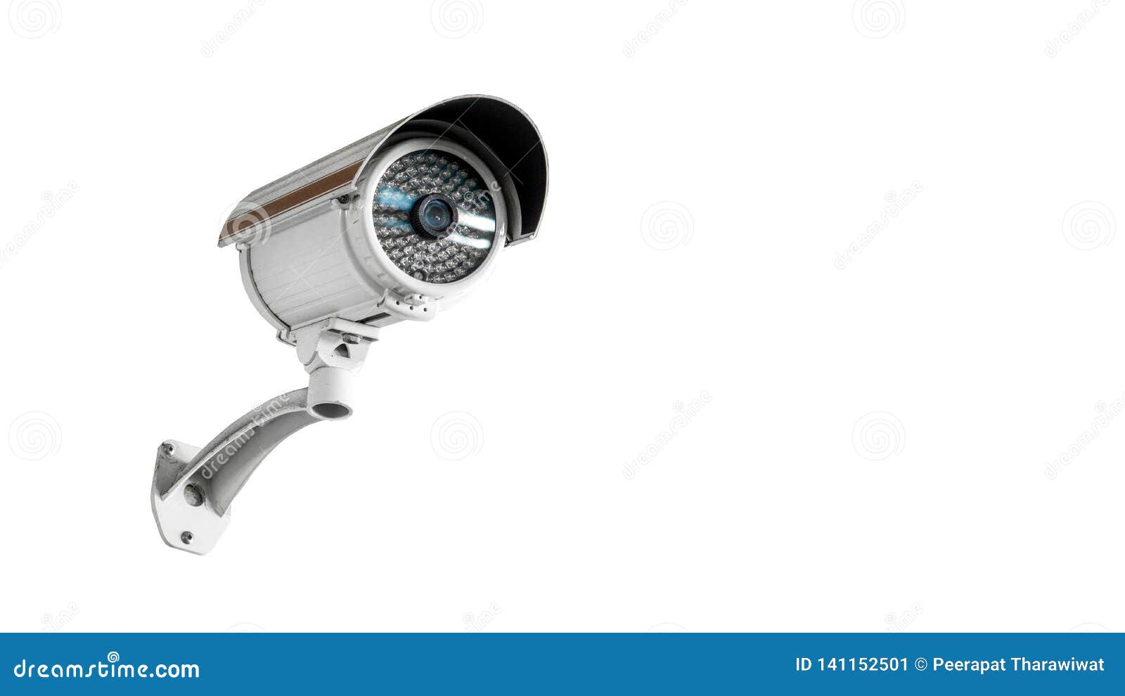 CCTV Surveillance Security Camera Video Equipment On Wall Of Tower Or ...