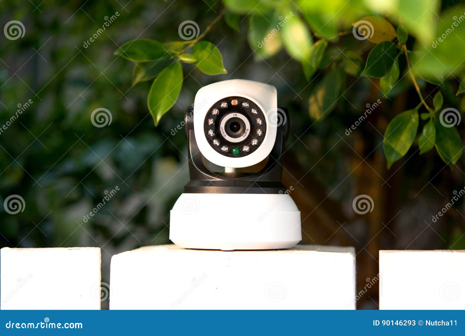 CCTV Security Camera Operating in Home. Stock Image Image of