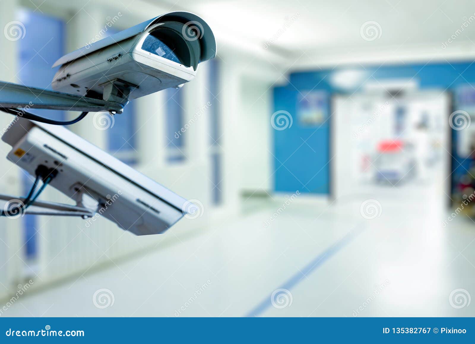 CCTV Security Camera Operating in Hospital Stock Image Image of