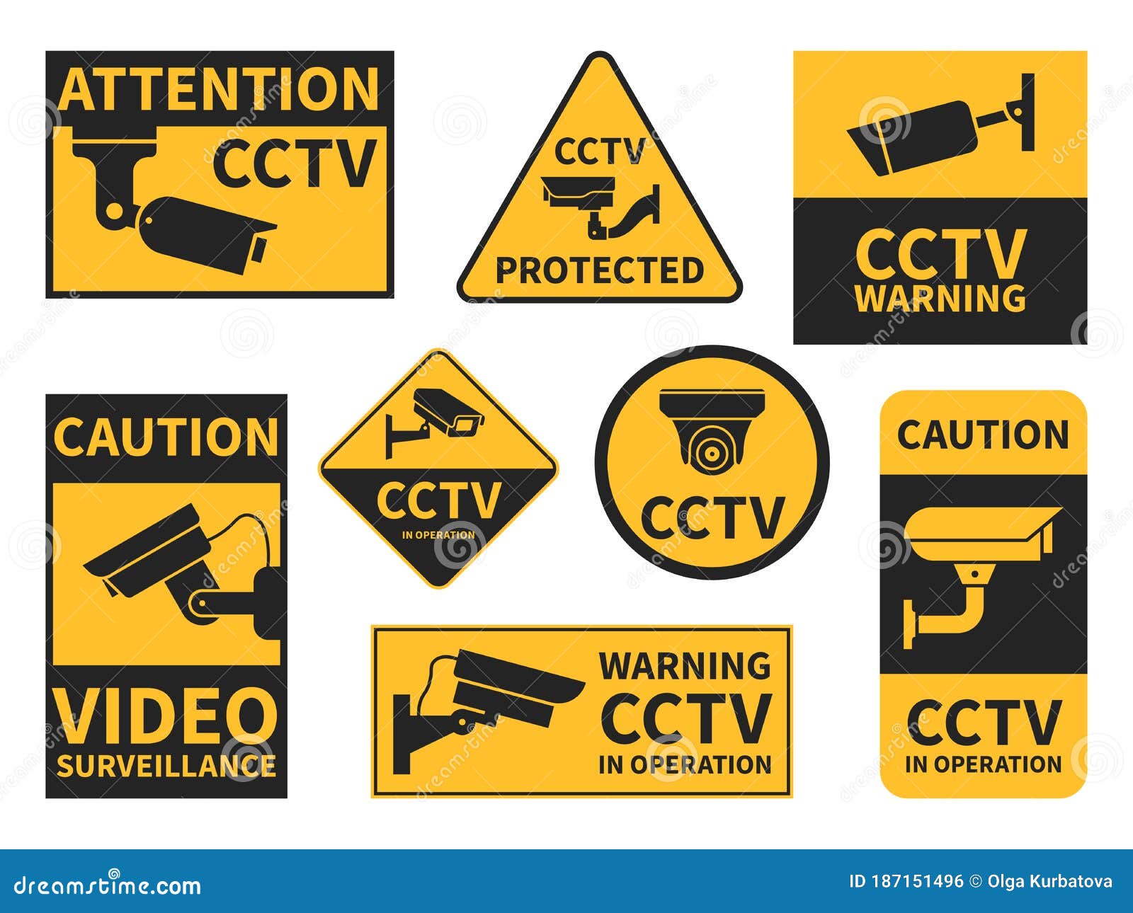 CCTV SECURITY CAMERA PACK OF 4 SIGNS SECURITY CAMERA WARNING SIGNS 
