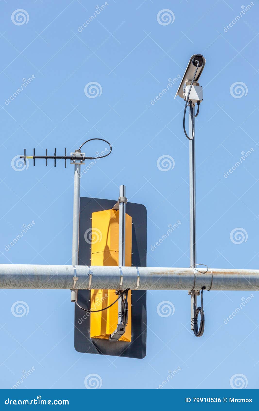CCTV, Surveillance Security Camera with the Traffic Light and Si Stock