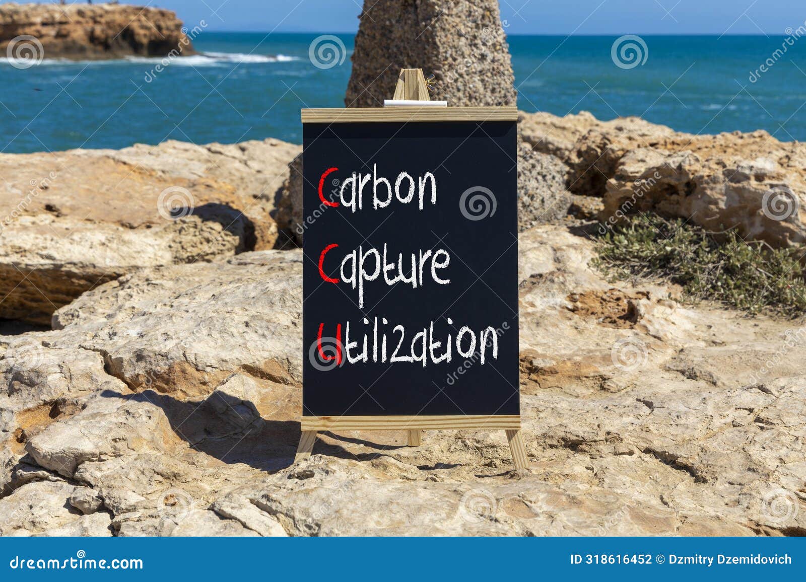 ccu carbon capture utilization . concept words ccu carbon capture utilization on beautiful blackboard beautiful stone