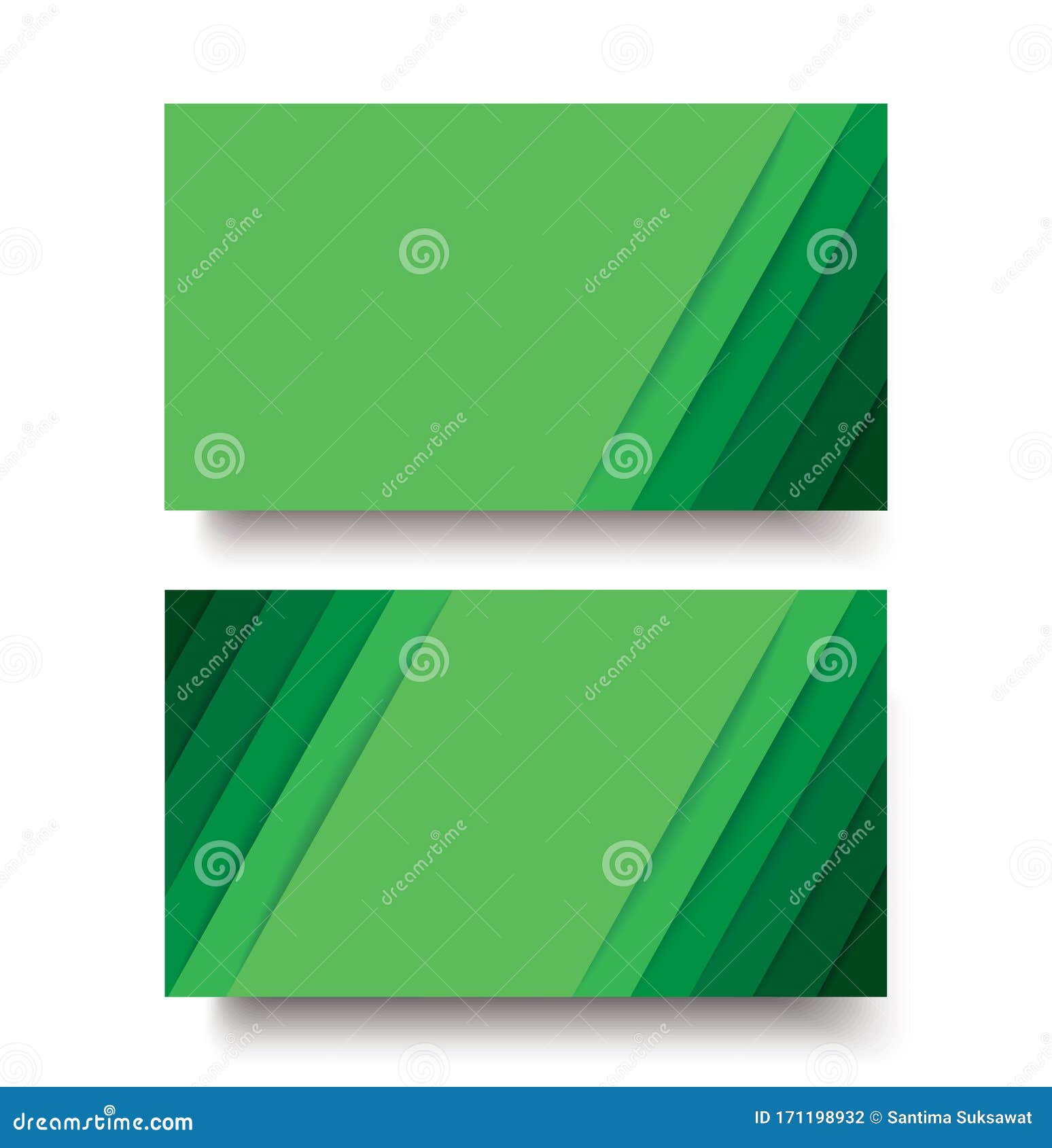 Modern Green Lines Double Sided Business Card Template Vector Eps10