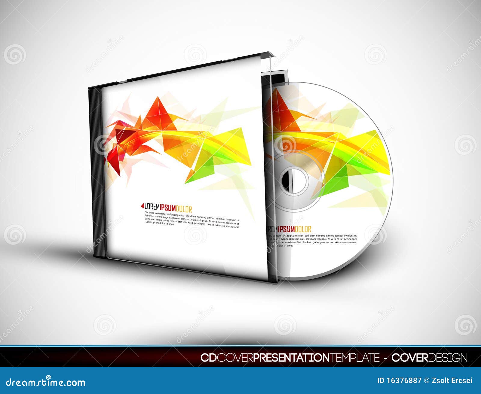 Cd Cover Design With 3d Presentation Template Stock Vector Illustration Of Socket Decorative