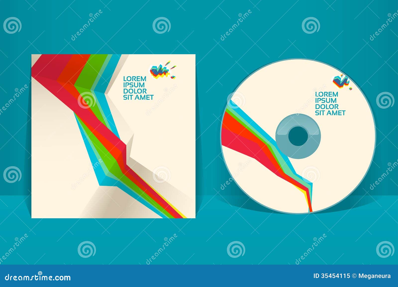 Cd Cover Design Template Stock Vector Illustration Of Communications