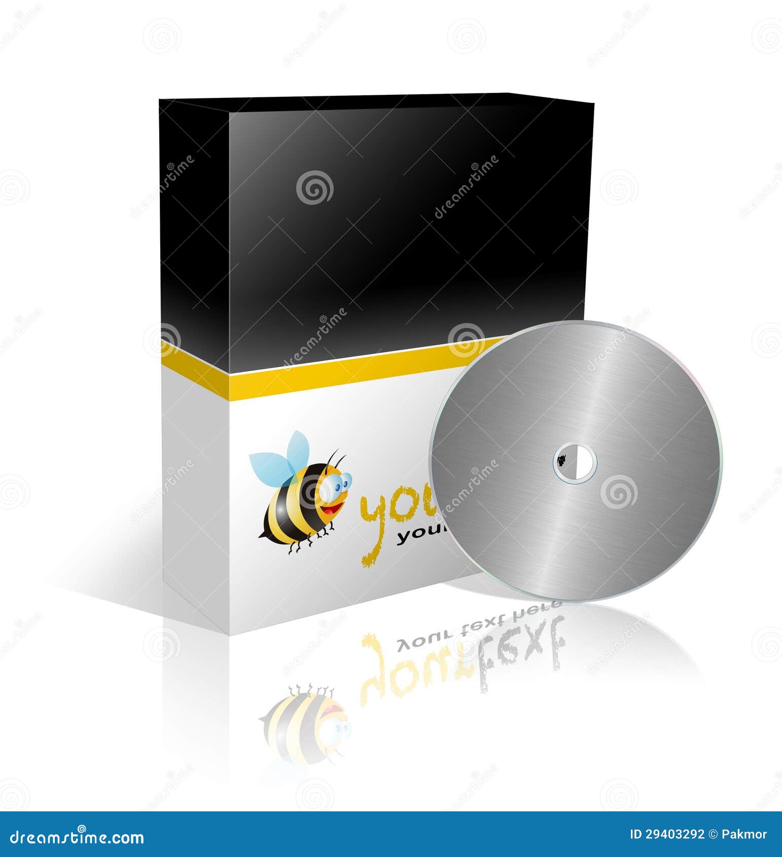 Cd and dvd box template stock illustration. Illustration of black